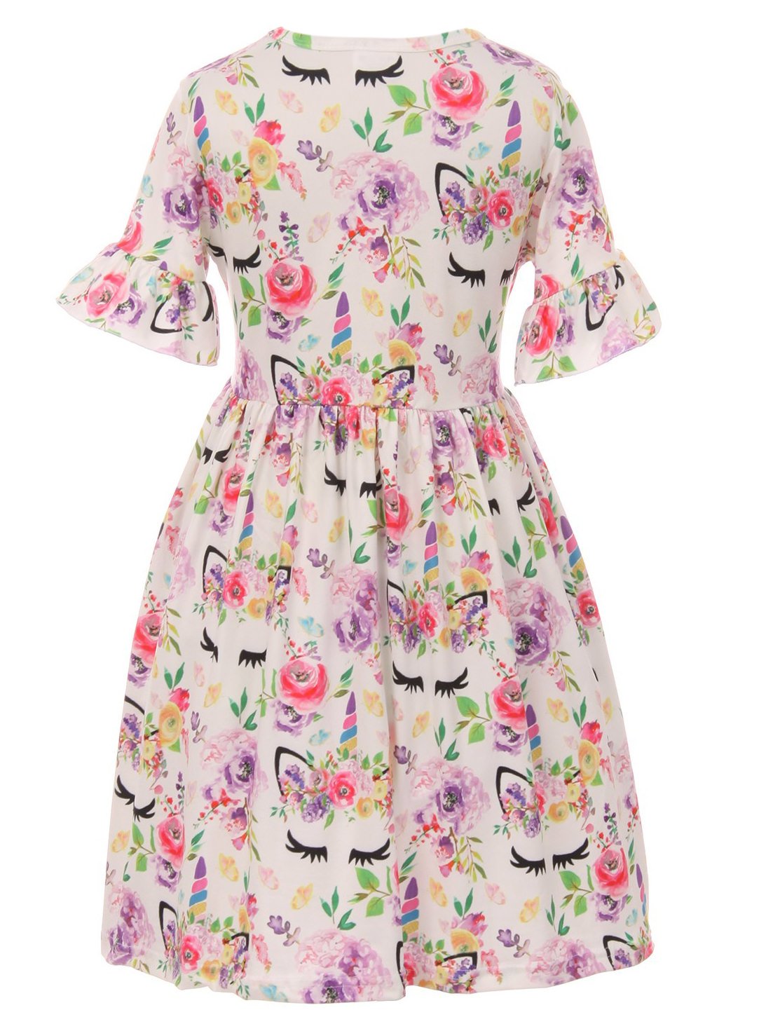 Unicorn Floral Dress for Girls 2T-8 | Cute Birthday & Summer Party Outfit | Perfect for Flower Girls, Special Occasions & Playtime