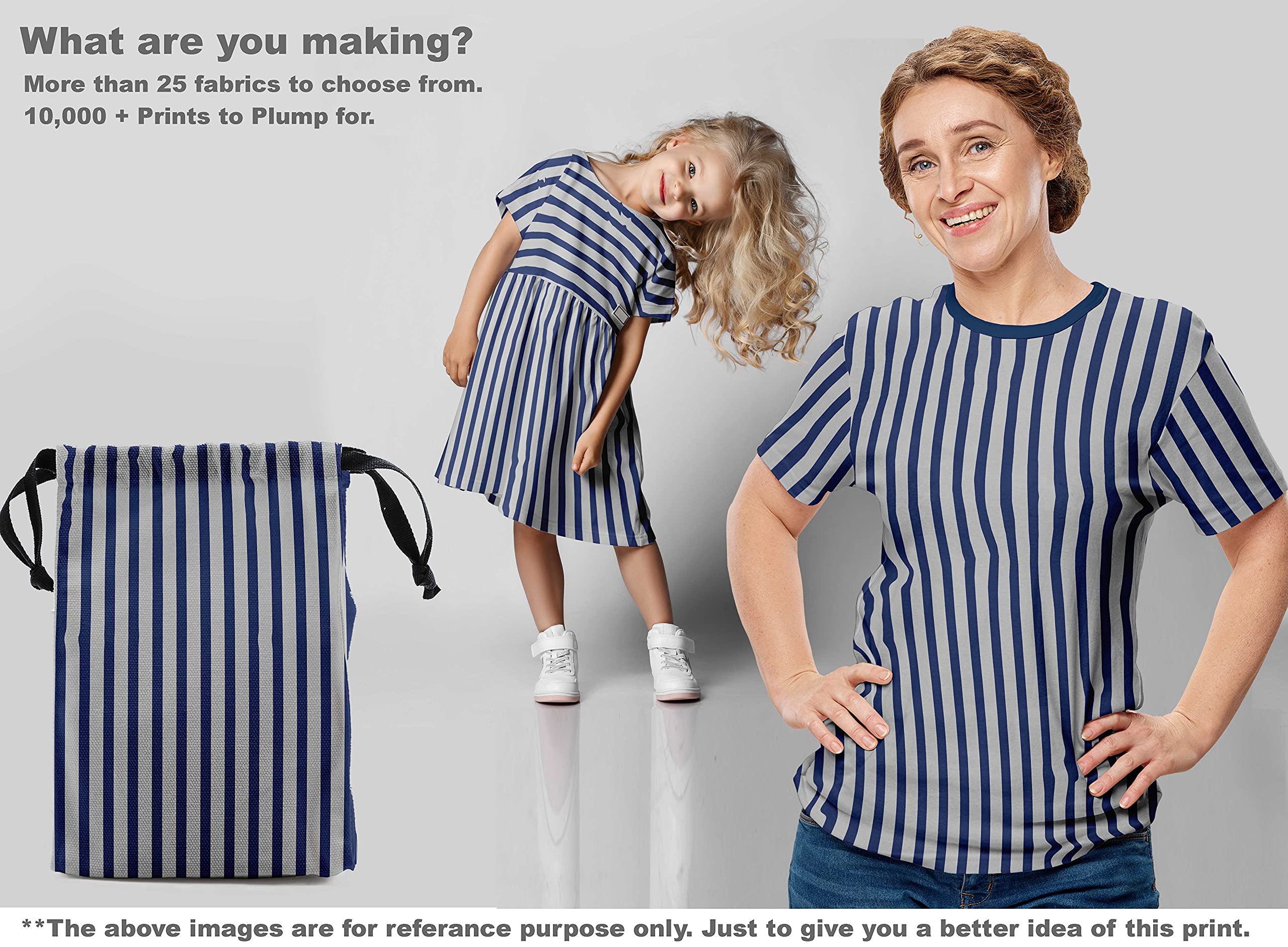 oneOone Rayon Blue Striped Dress Fabric - 56 Inch Wide Printed Material by The Yard | Perfect for Summer Dresses, Skirts & DIY Fashion Projects