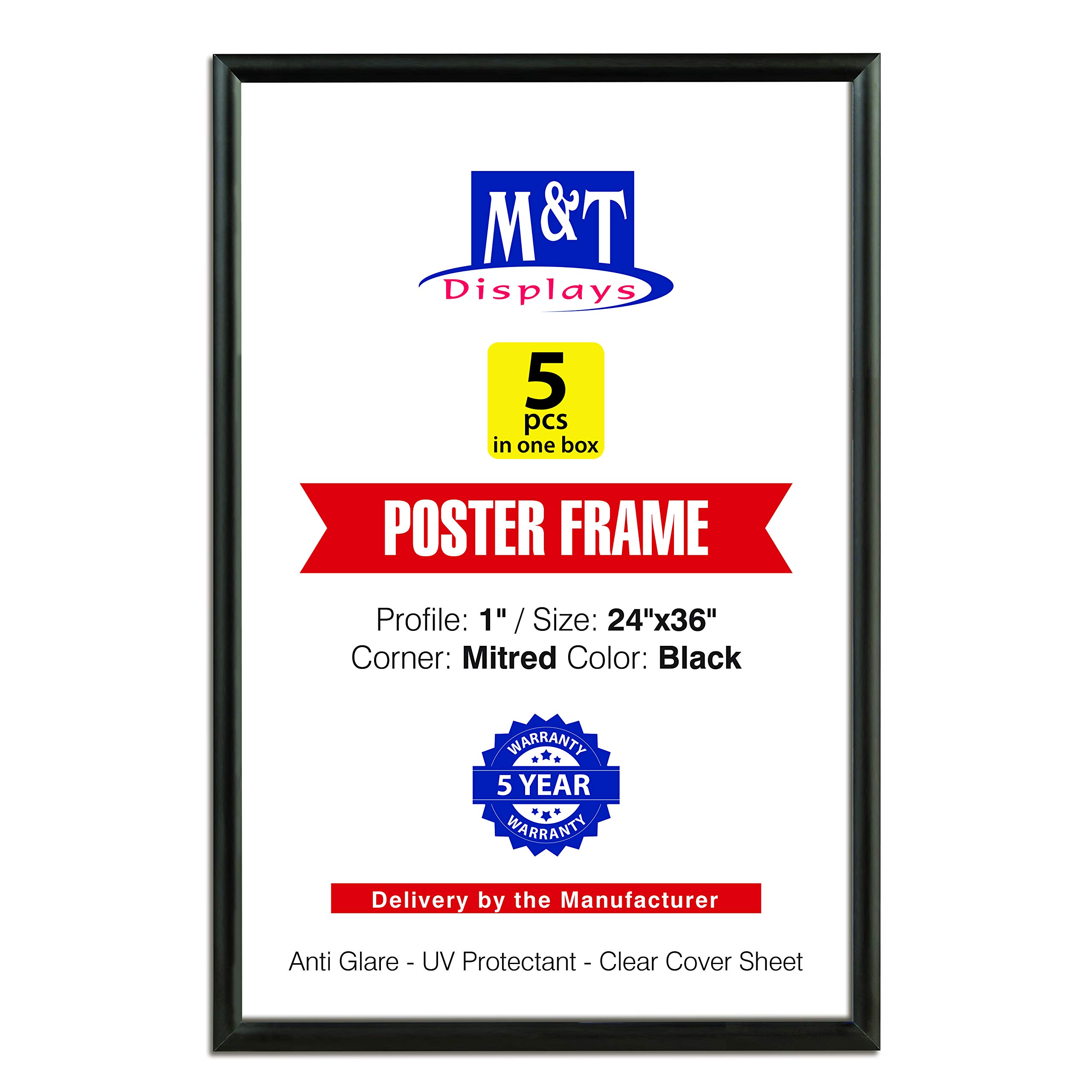 24x36 Inch Black Aluminum Snap Poster Frame - 1