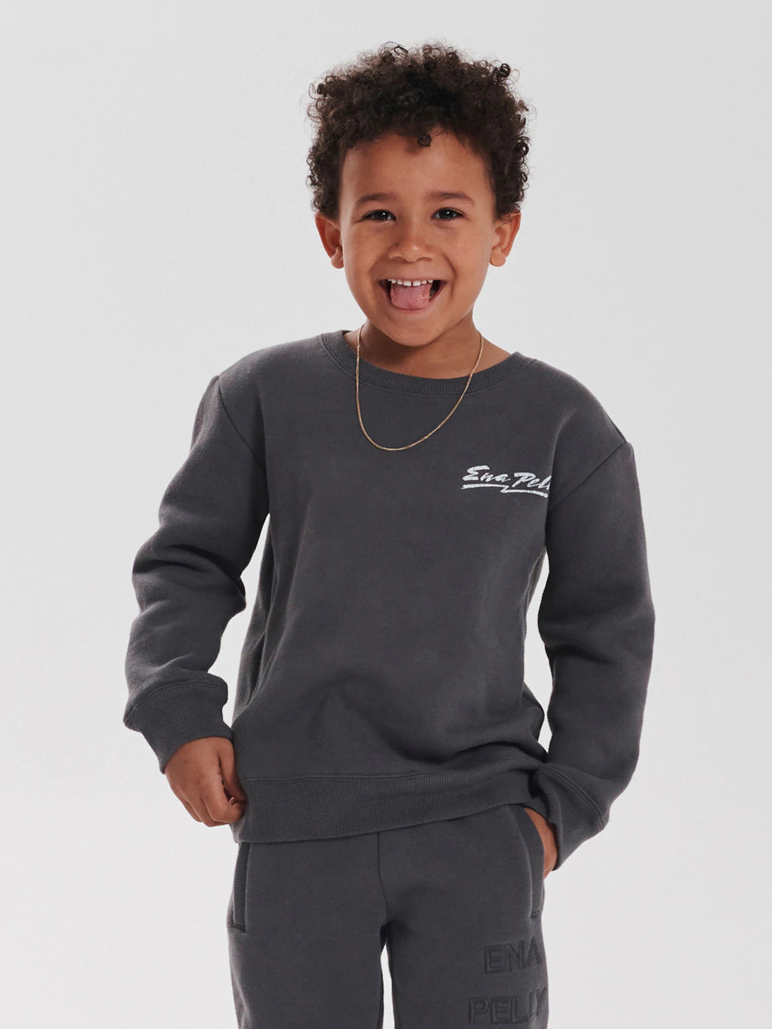Ena Pelly Wingshield Sweatshirt for Women - Cozy Charcoal Pullover Hoodie | Casual Wear, Street Style & Outdoor Activities