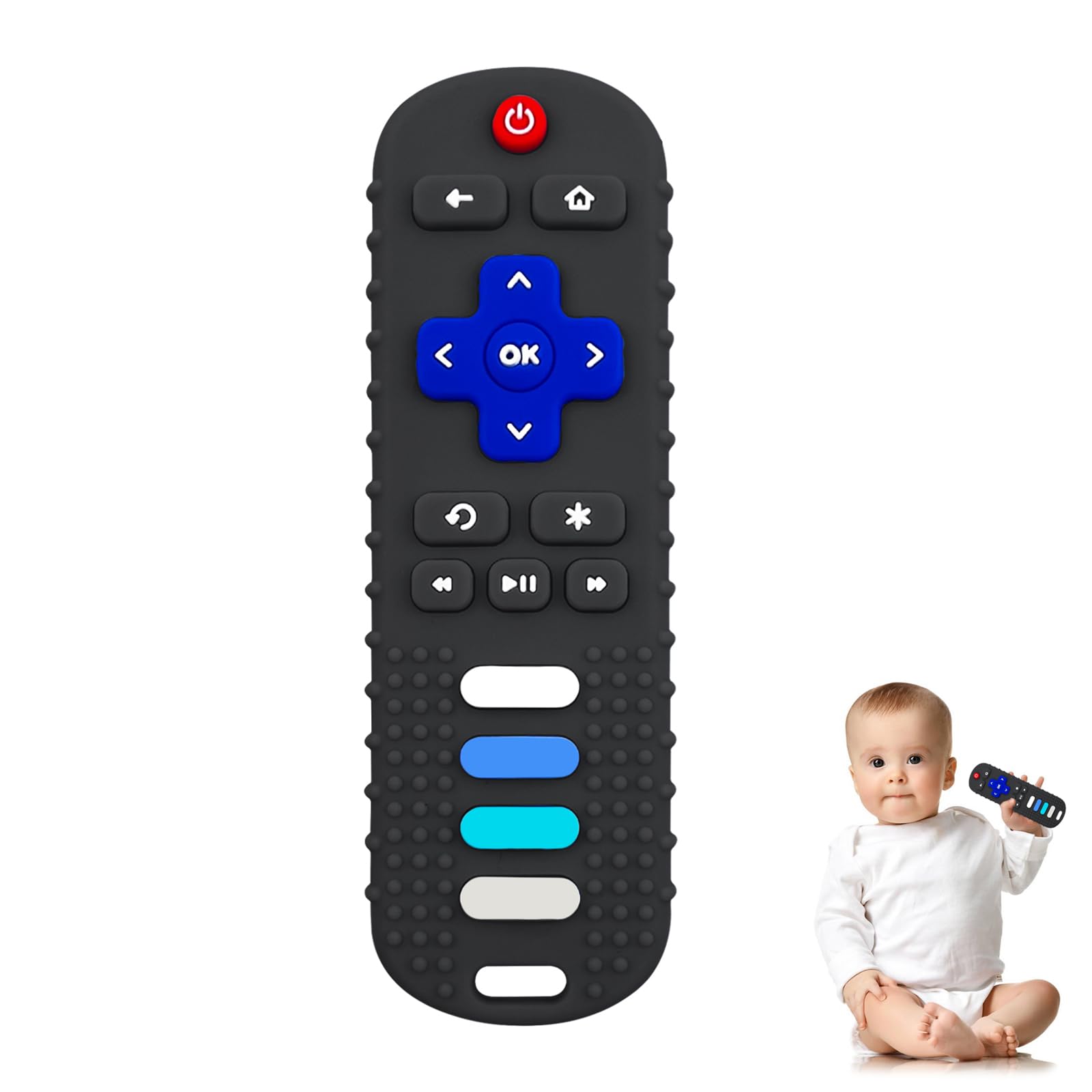 YAPROMO Baby Teething Toys - 2 Pack TV Remote Shaped Teethers, Food Grade Silicone Chew Toy for Infants & Toddlers | Perfect for Soothing Sore Gums at Home or On-the-Go