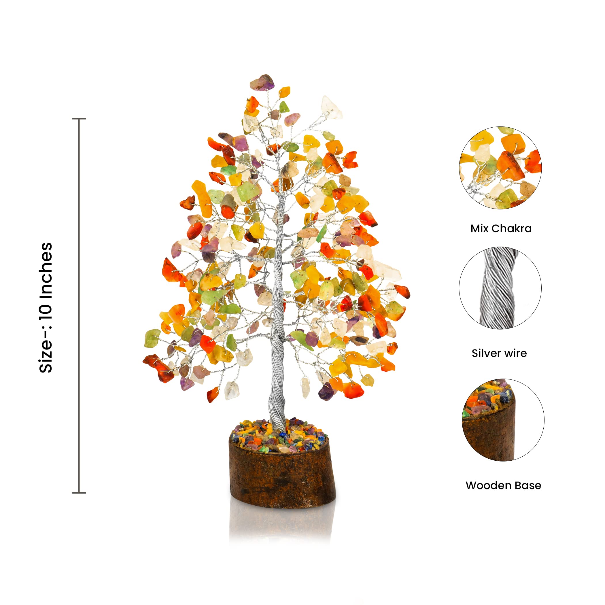 YATHABI Chakra Tree - Crystal Tree of Life Feng Shui Decor with Chakra Stones - Spiritual Money Tree for Good Luck & Positive Energy - Healing Crystal Bonsai for Home, Office & Meditation Space - Unique Gift for Women & Spiritual Seekers