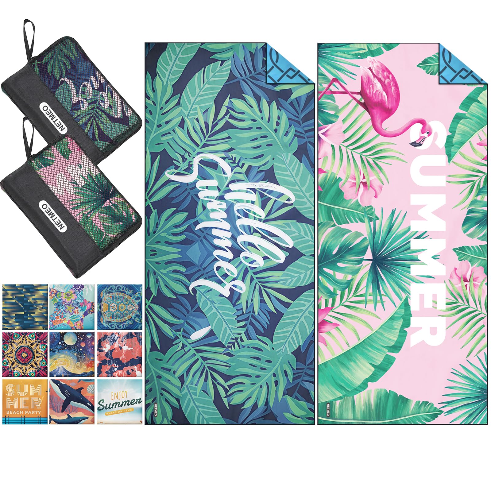 2 Pack Microfiber Lightweight Beach Towels - 71