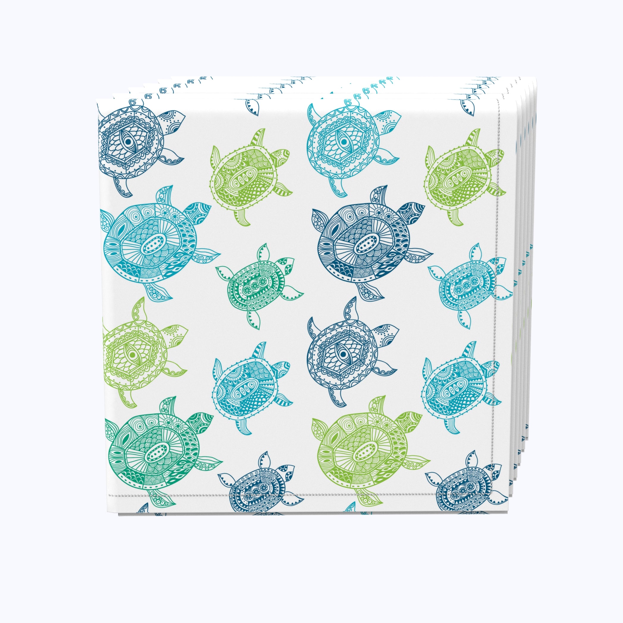 Eco-Friendly Blue & Green Sea Turtle Printed Paper Napkins - Perfect for Beach Parties, Ocean-Themed Events & Sustainable Dining