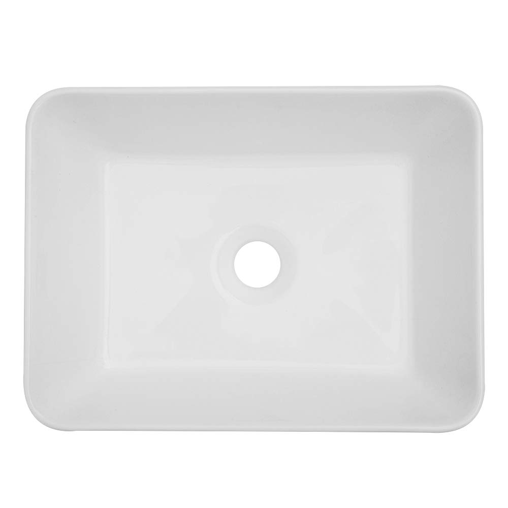 Modern White Porcelain Rectangular Vessel Sink - 16