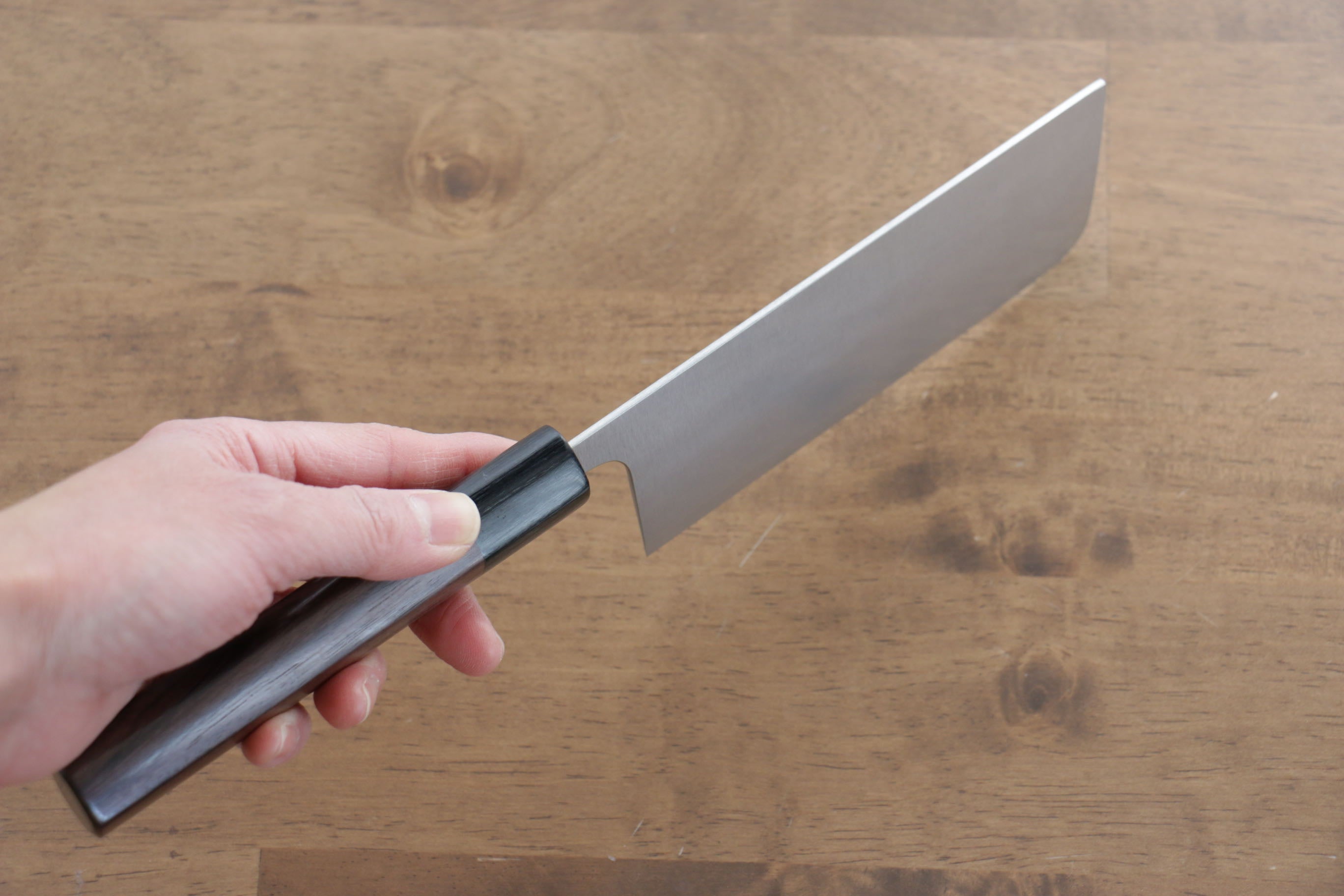 Premium Seisuke SG2 Nakiri Knife 135mm - Japanese Damascus Steel Blade with Shitan Wood Handle - Perfect for Slicing Vegetables, Herbs & Sushi Prep