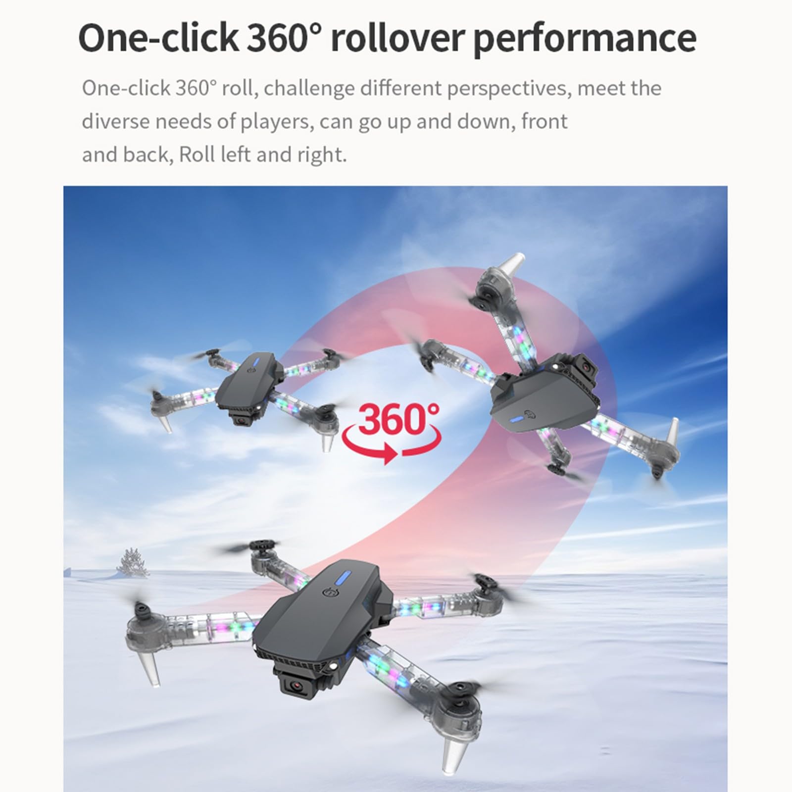 **Best Selling 1080P HD Camera Drone for Adults - WiFi FPV Quadcopter with Foldable Transparent LED Arms, 3 Flight Modes, Altitude Hold, Headless Mode & Trajectory Flight - Perfect for Aerial Photography, Travel & Outdoor Adventures**