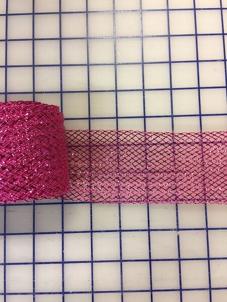 2.25 Inch Waffle Ribbon Pink Horsehair Trim - Bulk Closeout Sale for DIY Crafts, Costumes & Home Decor