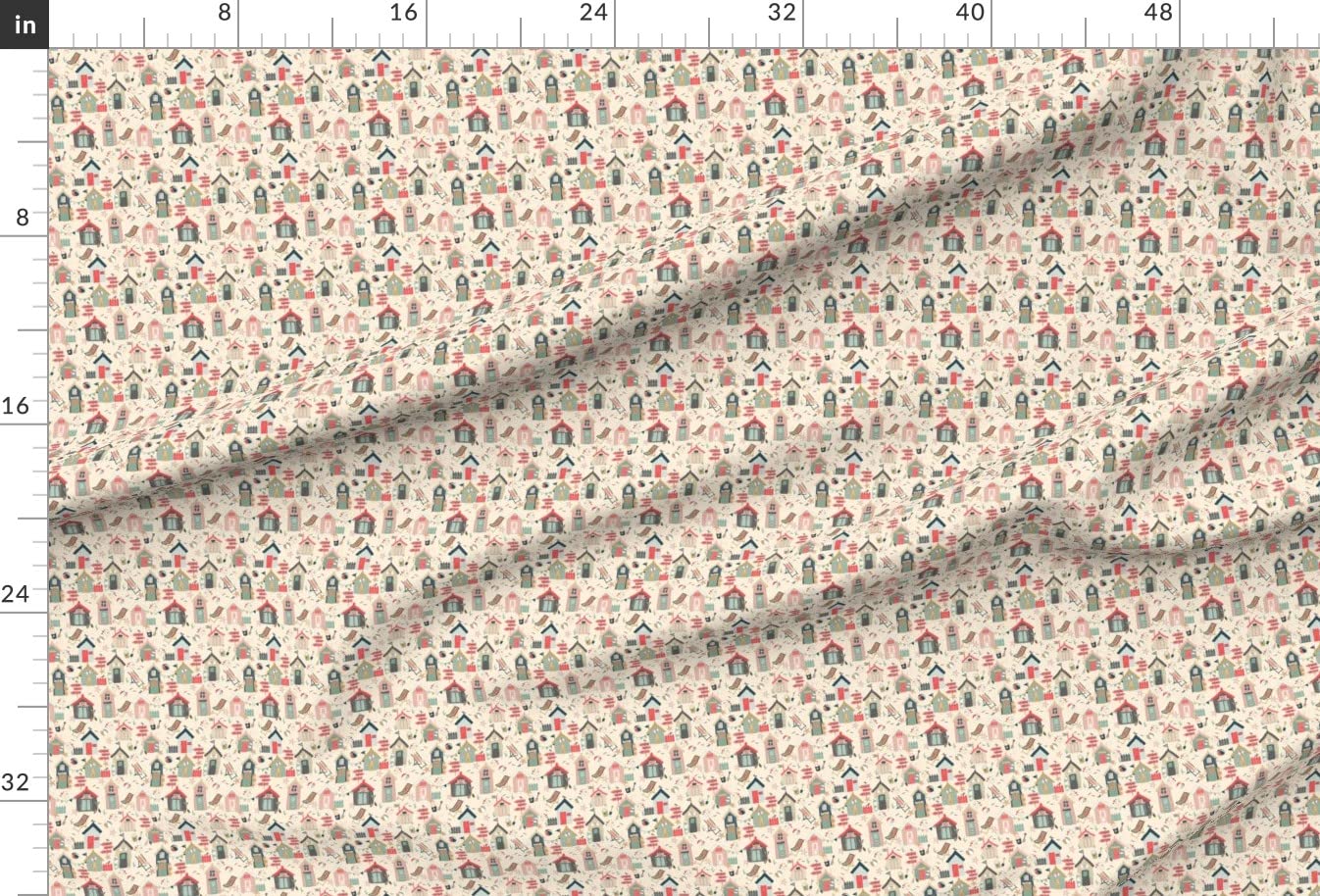 Premium Spoonflower Fabric - British Beach Summer Small Scale Ditsy Print on Soft Minky Fabric by The Yard - Perfect for Sewing Baby Blankets, Quilt Backing & Plush Toys - Ideal for Nursery Decor, DIY Crafts & Cozy Home Projects