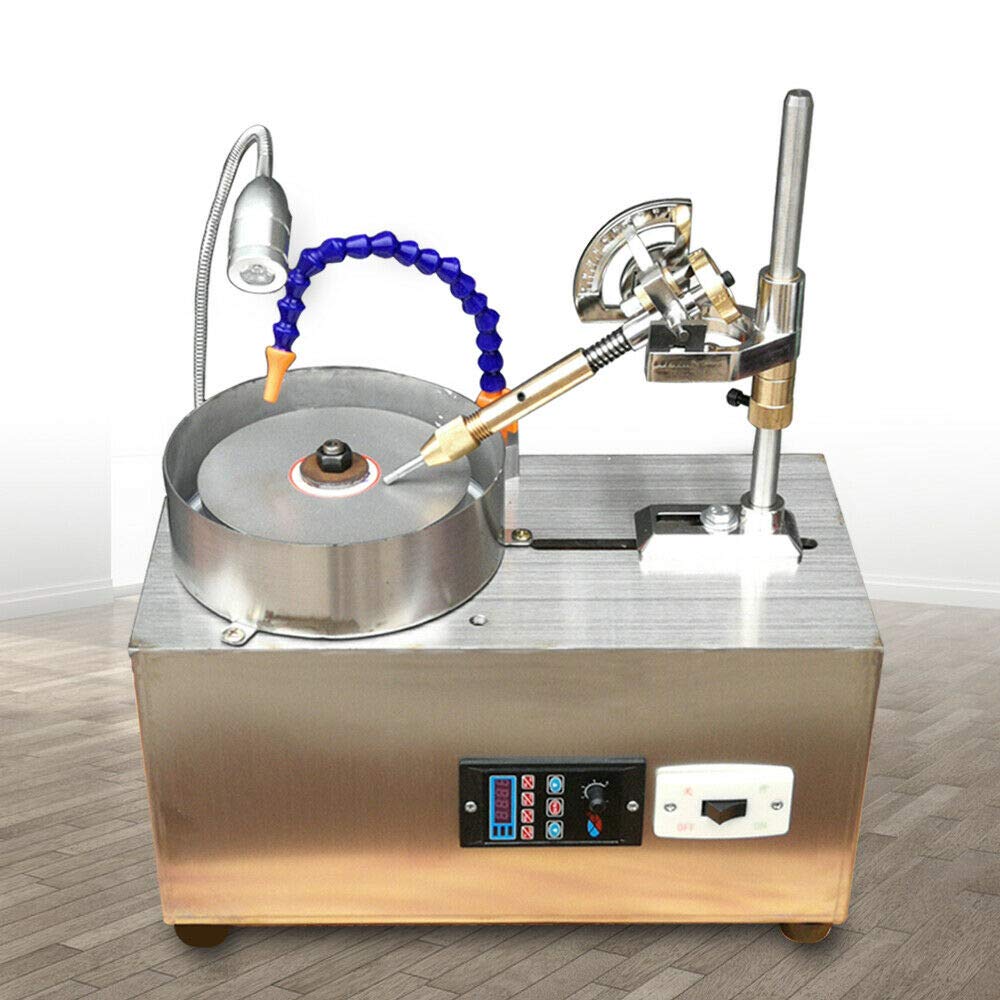 180W Electric Gem Faceting Machine - 0-3000 RPM Jewelry Polisher & Gemstone Cutting Tool with Diamond Grinding Disk for Jewelry Making, Lapidary & Bench Polishing | Perfect for DIY Jewelers & Professional Gem Cutters