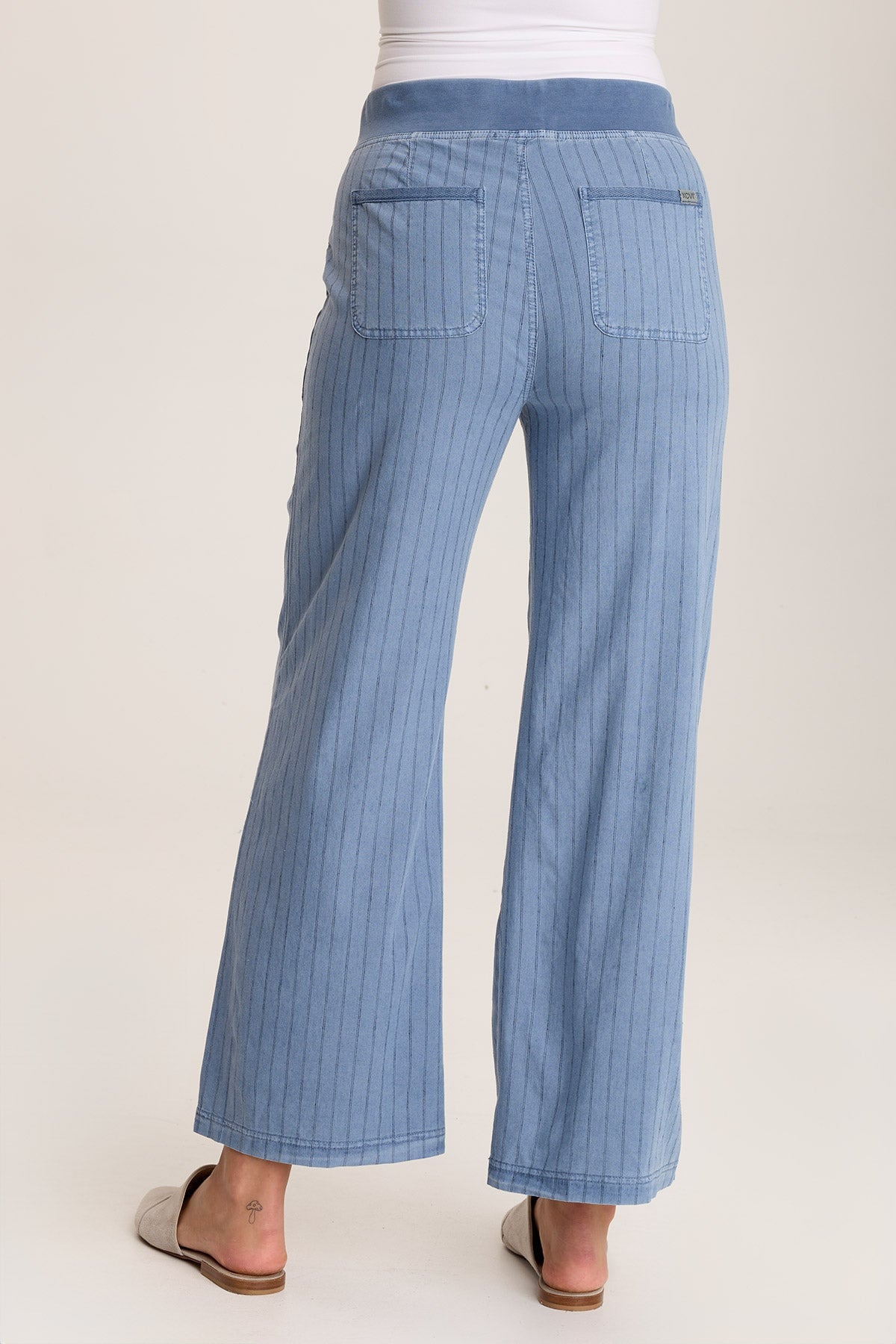 Laughlin Striped Linen Wide Leg Pants for Women - Comfortable High Waisted Palazzo Trousers - Perfect for Summer, Beach, and Casual Wear