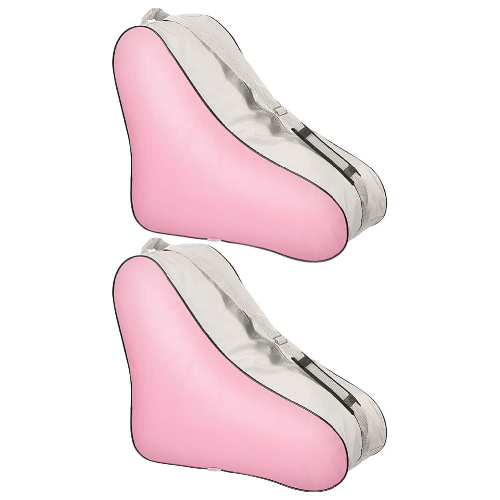 Veemoon 2PCS Pink Roller Skate Bags - Durable Ice Skates Backpack & Tote for Roller Skating Storage - Perfect for Rink, Park & Travel Accessories