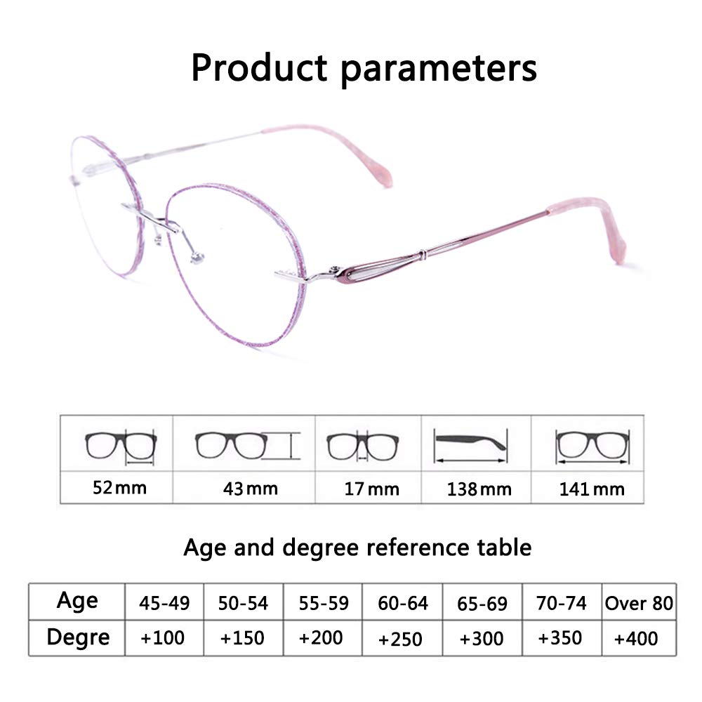 Progressive Multifocal Photochromic Reading Glasses for Women - Pure Titanium Frame & HD Resin Lenses - Light Adjusting Outdoor Sunglasses (Purple, +2.50) - Perfect for Reading, Driving, and Outdoor Activities