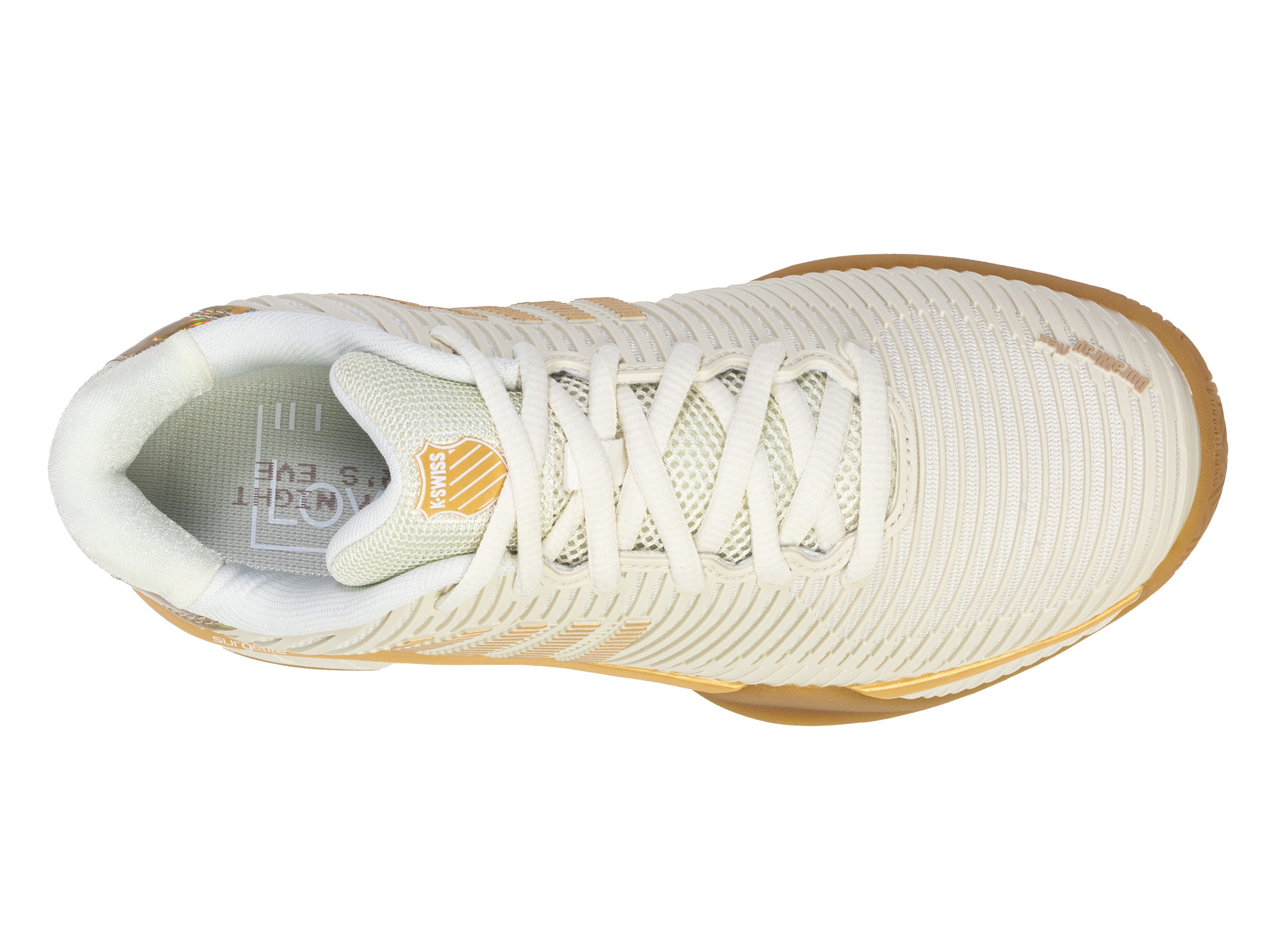 Hypercourt Express 2 Women's Tennis Shoes - Lucky in Love Color (Bone/Bare/Gold) | Lightweight & Durable for Court Sports, Casual Wear & Gym Workouts
