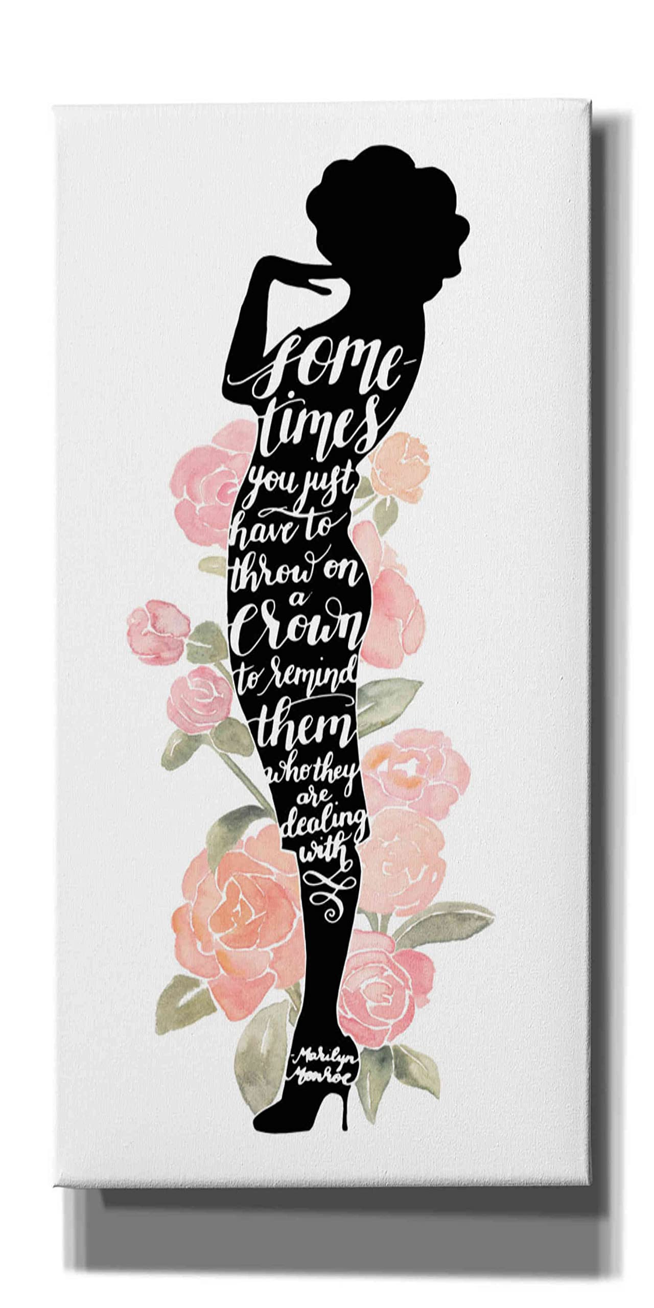Grace Popp 'Iconic Woman I' Canvas Wall Art - 20x40 Inches Modern Graffiti Painting for Living Room, Bedroom & Office Decor