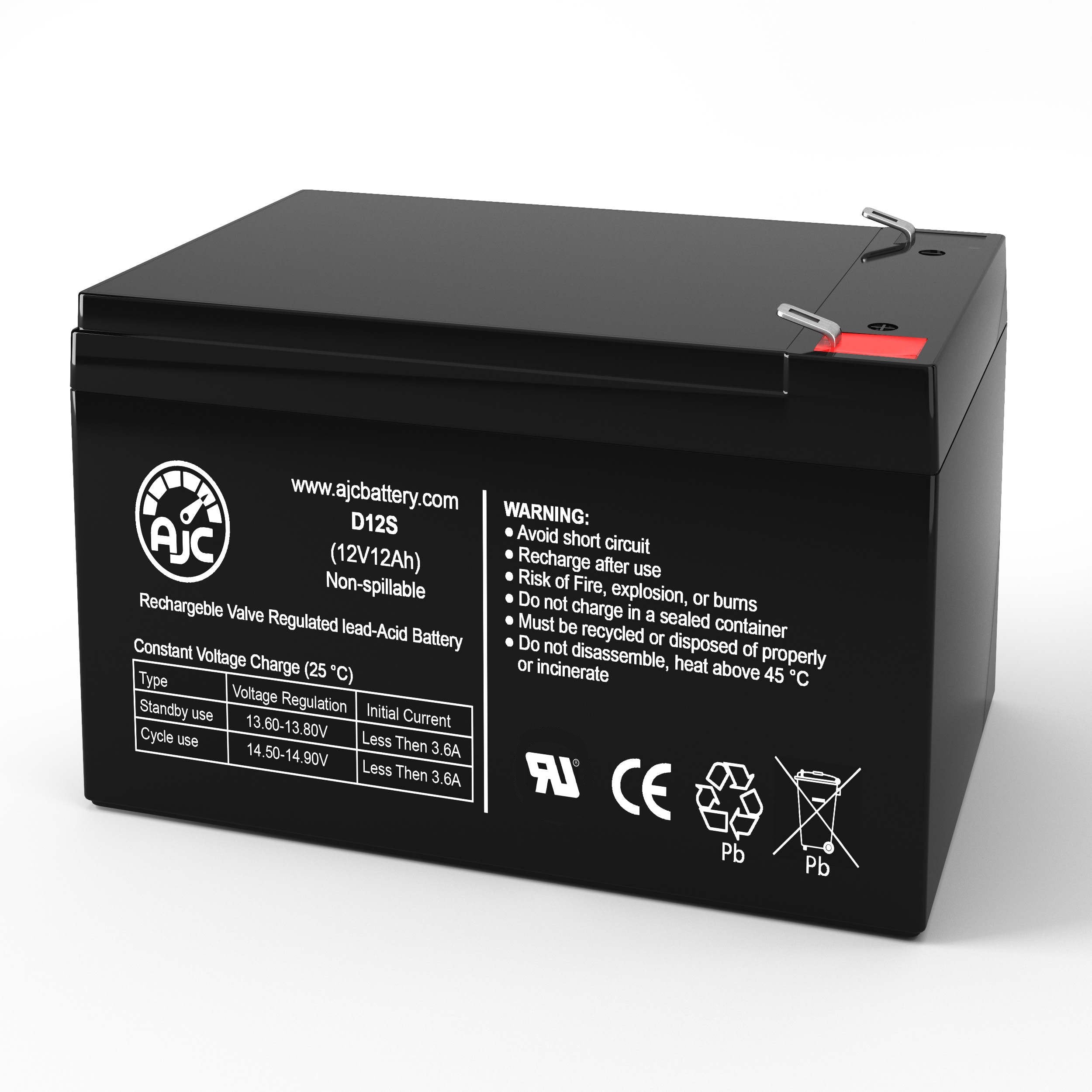 AJC 12V 12Ah Replacement Battery for ActiveCare Medical Spitfire1410 Mobility Scooter - Compatible with Power Wheelchairs & Medical Equipment - Perfect for Outdoor Travel & Daily Mobility Needs