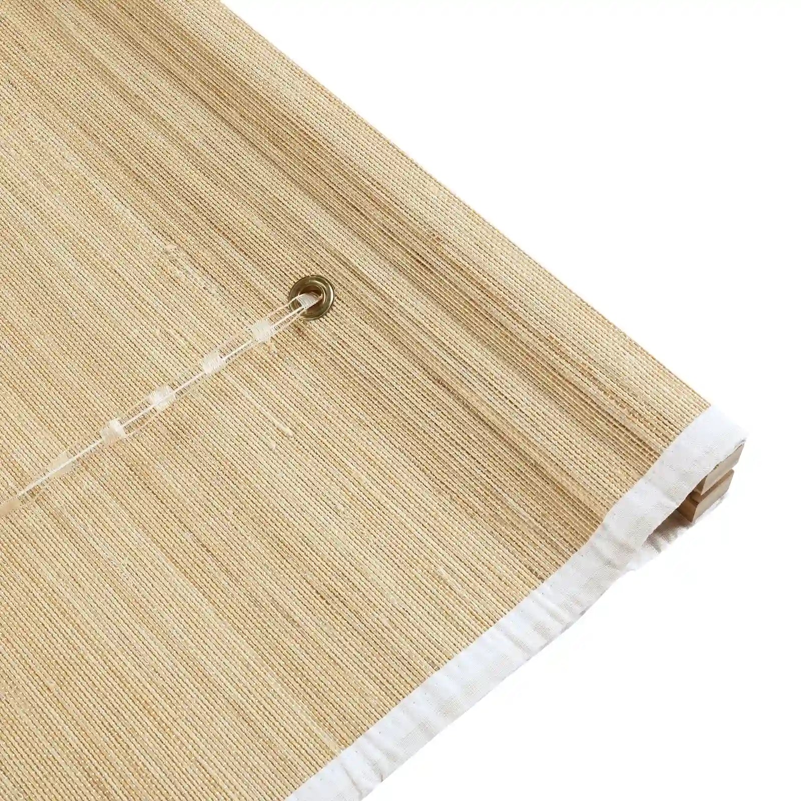 Sybil Bamboo Roman Shade in Beige - Natural Eco-Friendly Window Treatment for Living Room & Bedroom