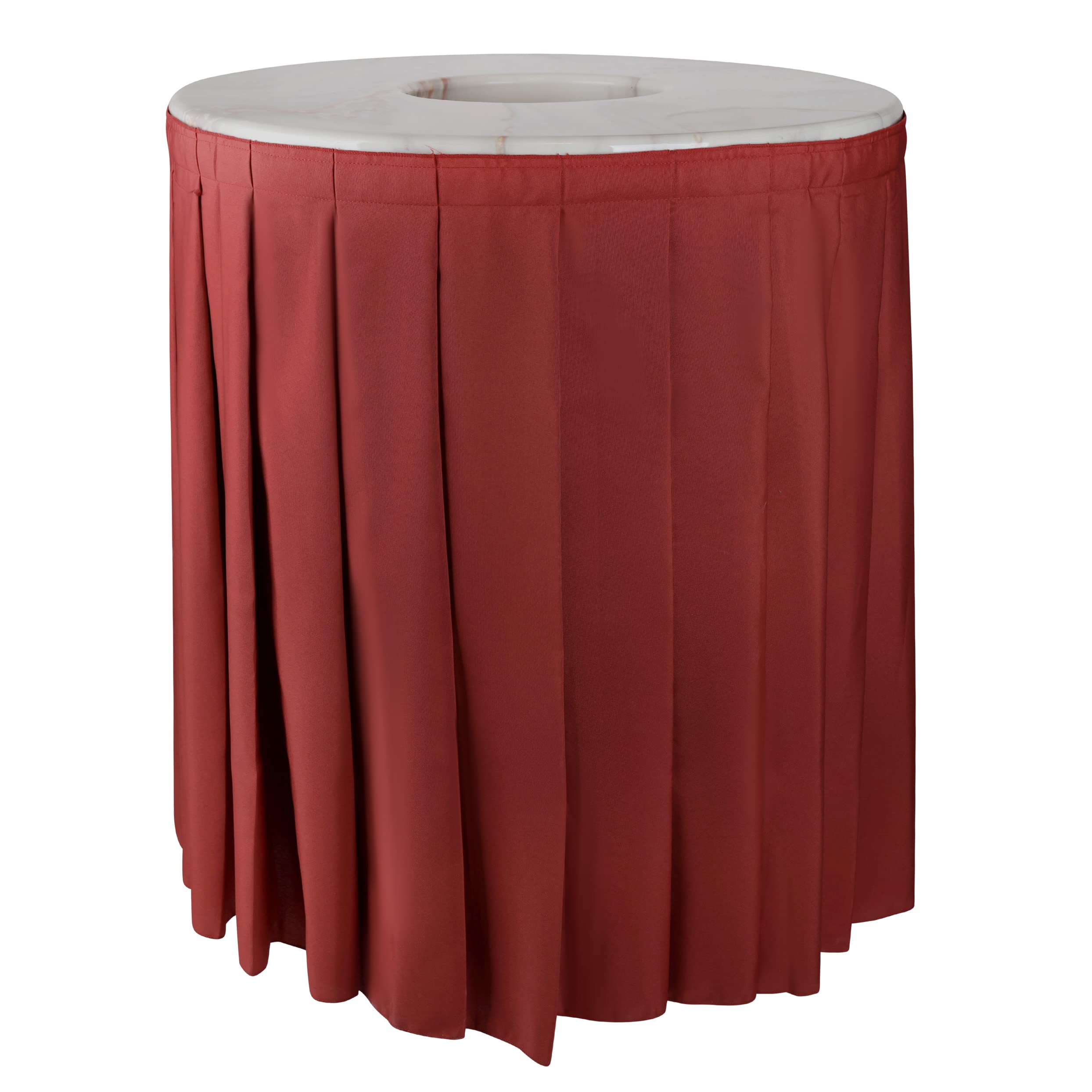 Marble Design Trash Can Topper with Red Skirt - Fits 44 Gallon & 55 Gallon Trash Cans | Perfect for Kitchen, Bathroom, Office & Outdoor Waste Disposal