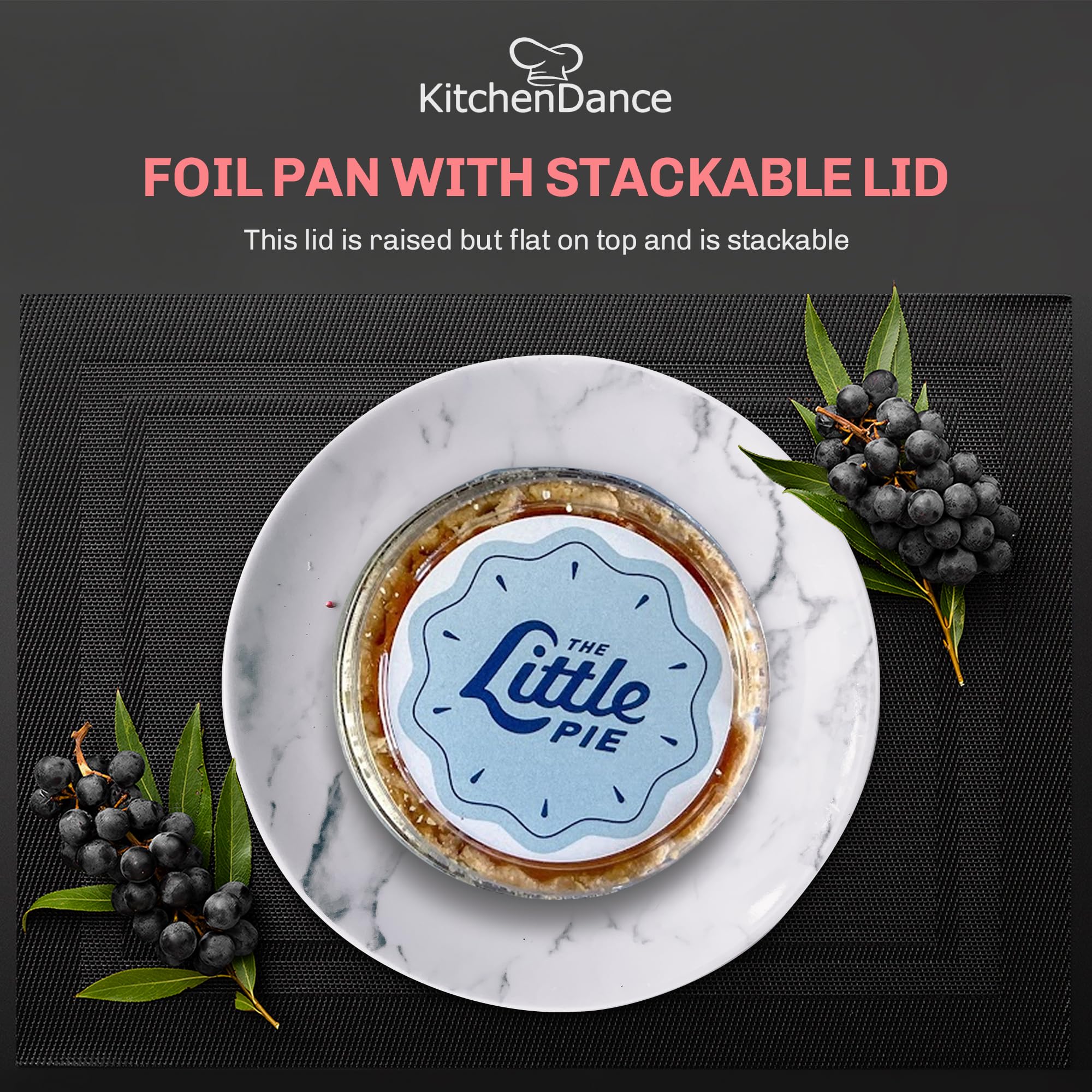 KitchenDance 4oz Disposable Colored Aluminum Baking Cups with Lids - 2000 Pack Red Stackable Foil Pans for Creme Brulee, Flan, Cupcakes & Desserts - Perfect for Home Baking, Party Catering & Restaurant Use