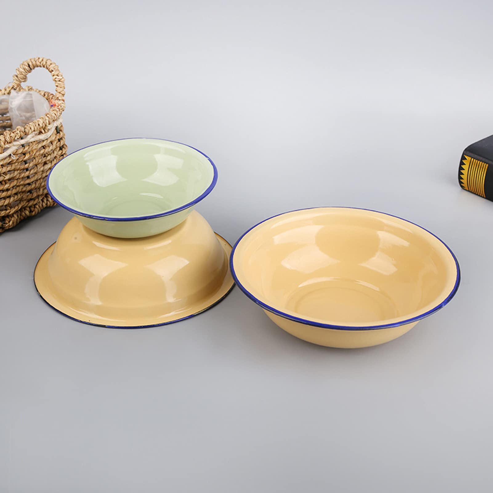 Durable Enamel Cereal Bowl 16cm - Kitchen, Outdoor & Picnic Use