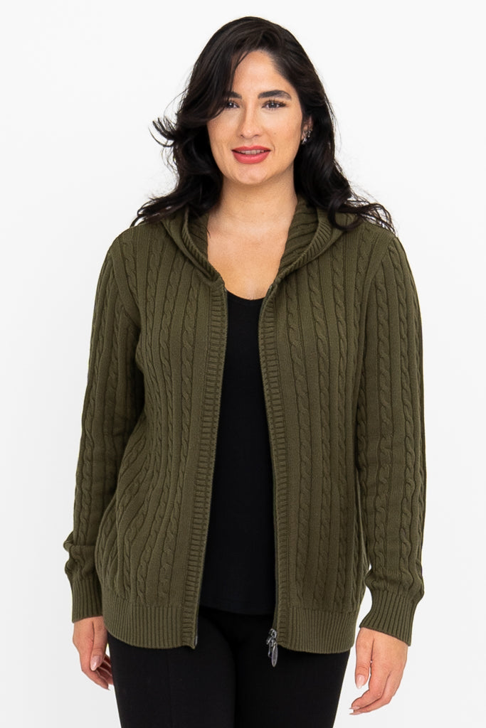 Elsie Sweater - Soft Cotton Knit Pullover in Olive Green | Women's Casual Wear for Fall & Winter | Perfect for Office, Dates & Cozy Evenings