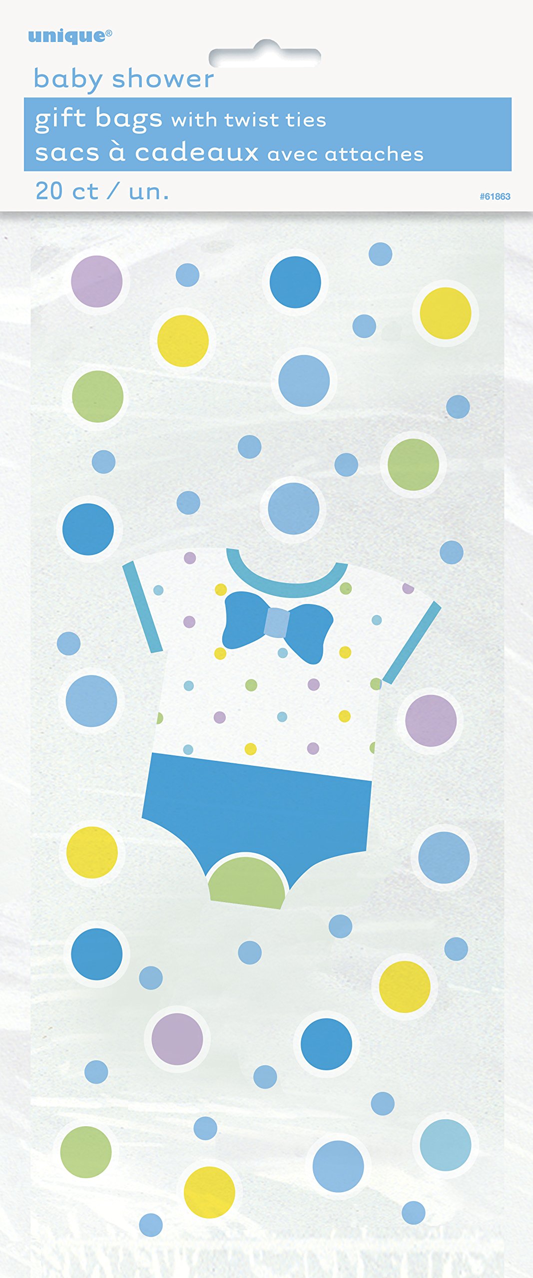 Polka Dot Cellophane Baby Shower Party Favor Bags - Pack of 20 - Perfect for Baby Showers, Birthday Parties & Wedding Favors