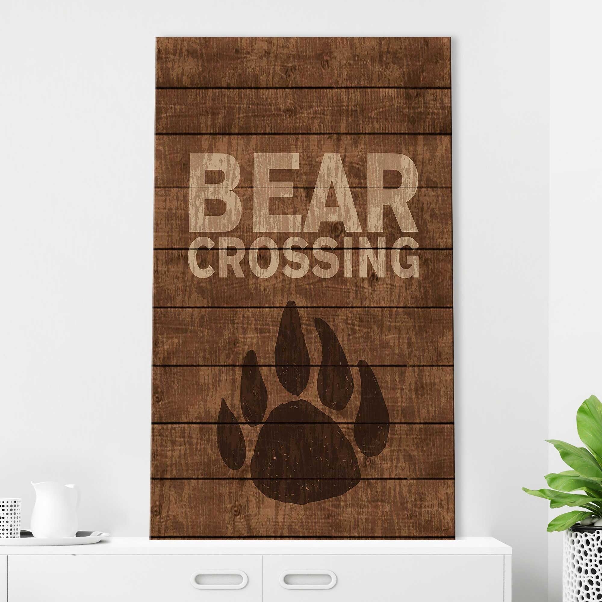 Bear Crossing Print on Canvas - Stunning Wildlife Wall Art for Living Room, Bedroom & Office Decor