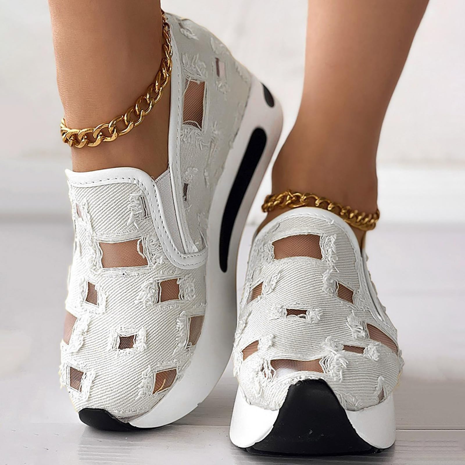 **Women's Fashion Sneakers - Platform Low Top Walking & Tennis Shoes for Women - Perfect for Casual Wear, Gym, and Outdoor Activities**