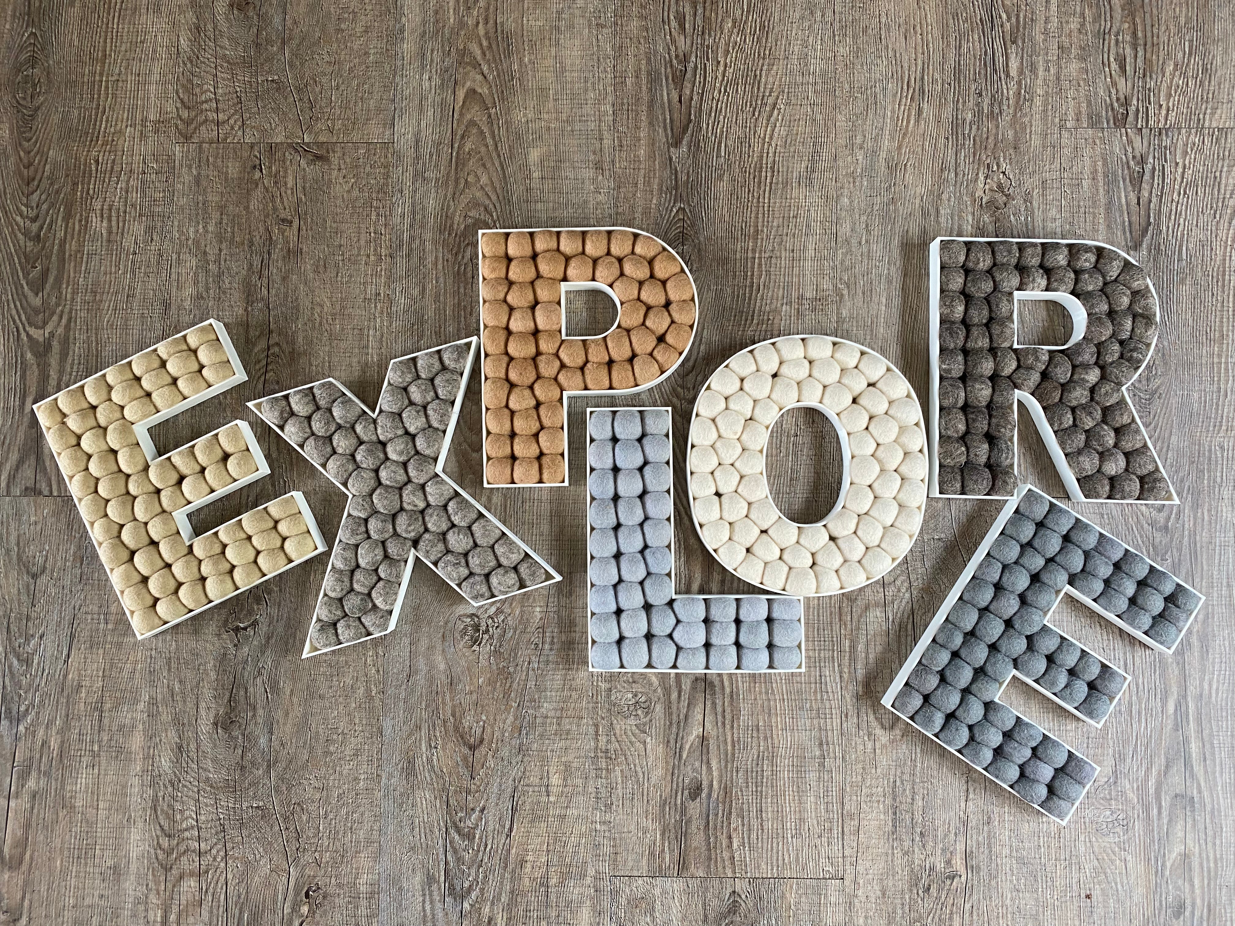Colorful Felt Ball Letters for DIY Home Decor - Perfect for Nursery, Kids Room, and Party Backdrops