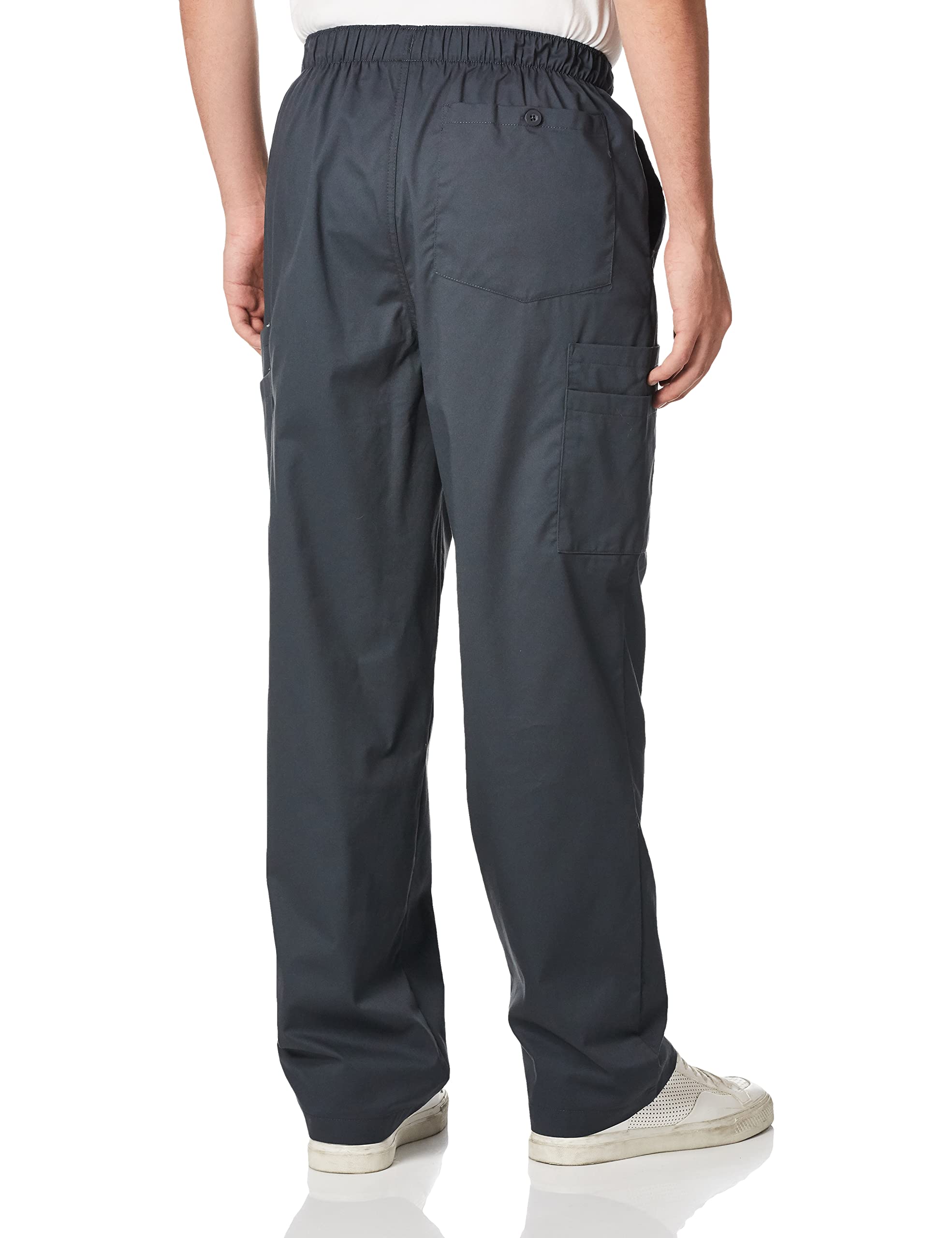 Cherokee Workwear Premium Men's Drawstring Cargo Scrub Pants - Comfortable Medical Scrubs for Doctors & Nurses (Pewter, 2X) - Perfect for Hospitals, Clinics & Healthcare Professionals