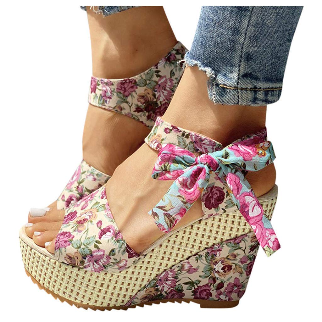 UMIYI Women's Casual Summer Wedge Sandals - Hollow Out Ankle Strap Covered Toe Shoes for Women & Girls | Perfect for Beach, Vacation & Everyday Wear