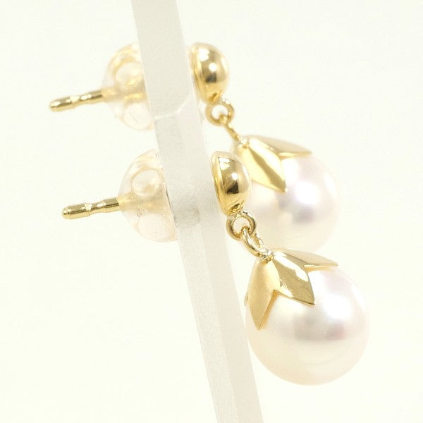 18K Yellow Gold Pearl Earrings for Women - Classic Elegant Jewelry Gift for Wedding, Anniversary & Special Occasions