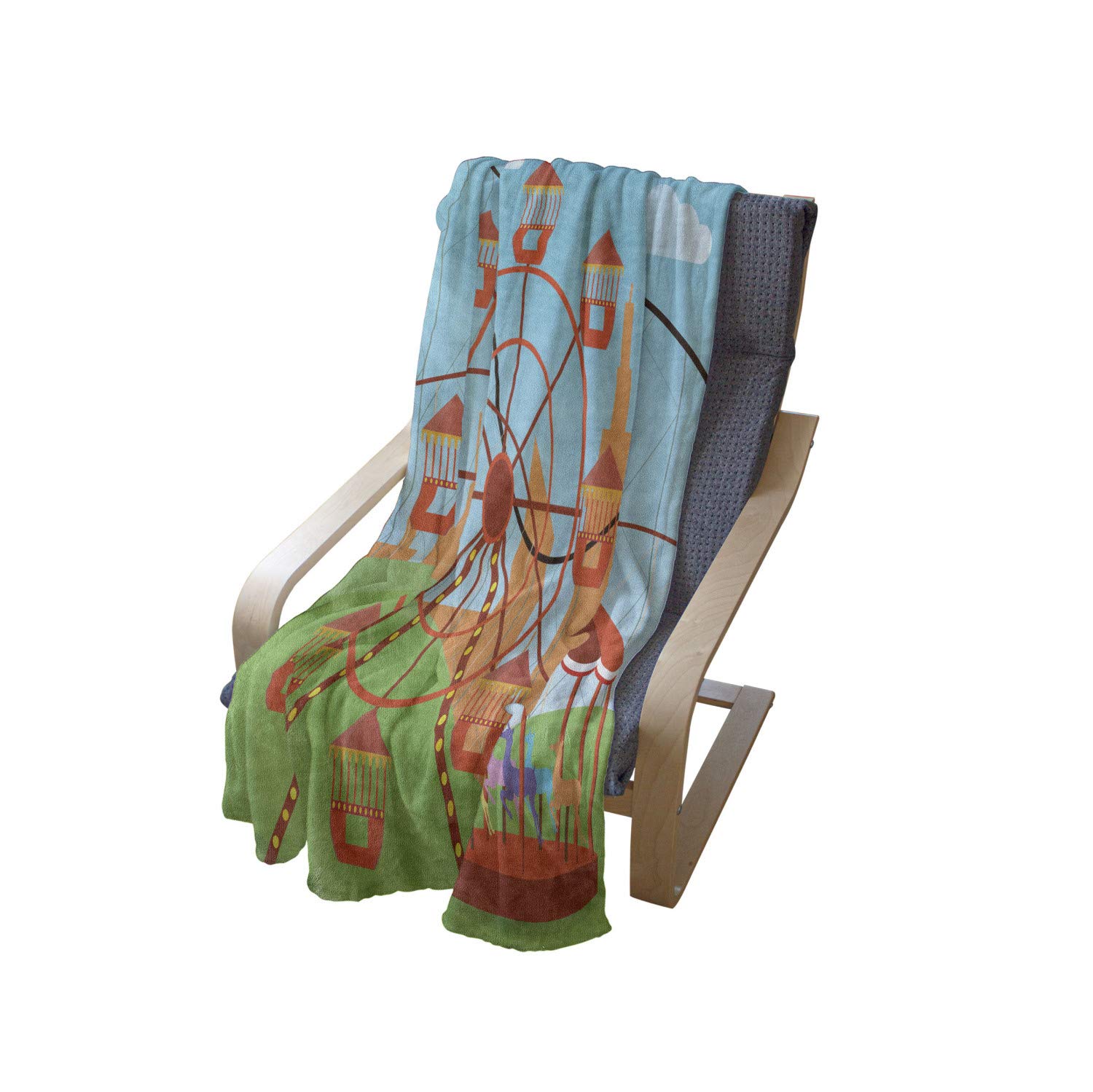 Ambesonne Ferris Wheel Fleece Throw Blanket - 50