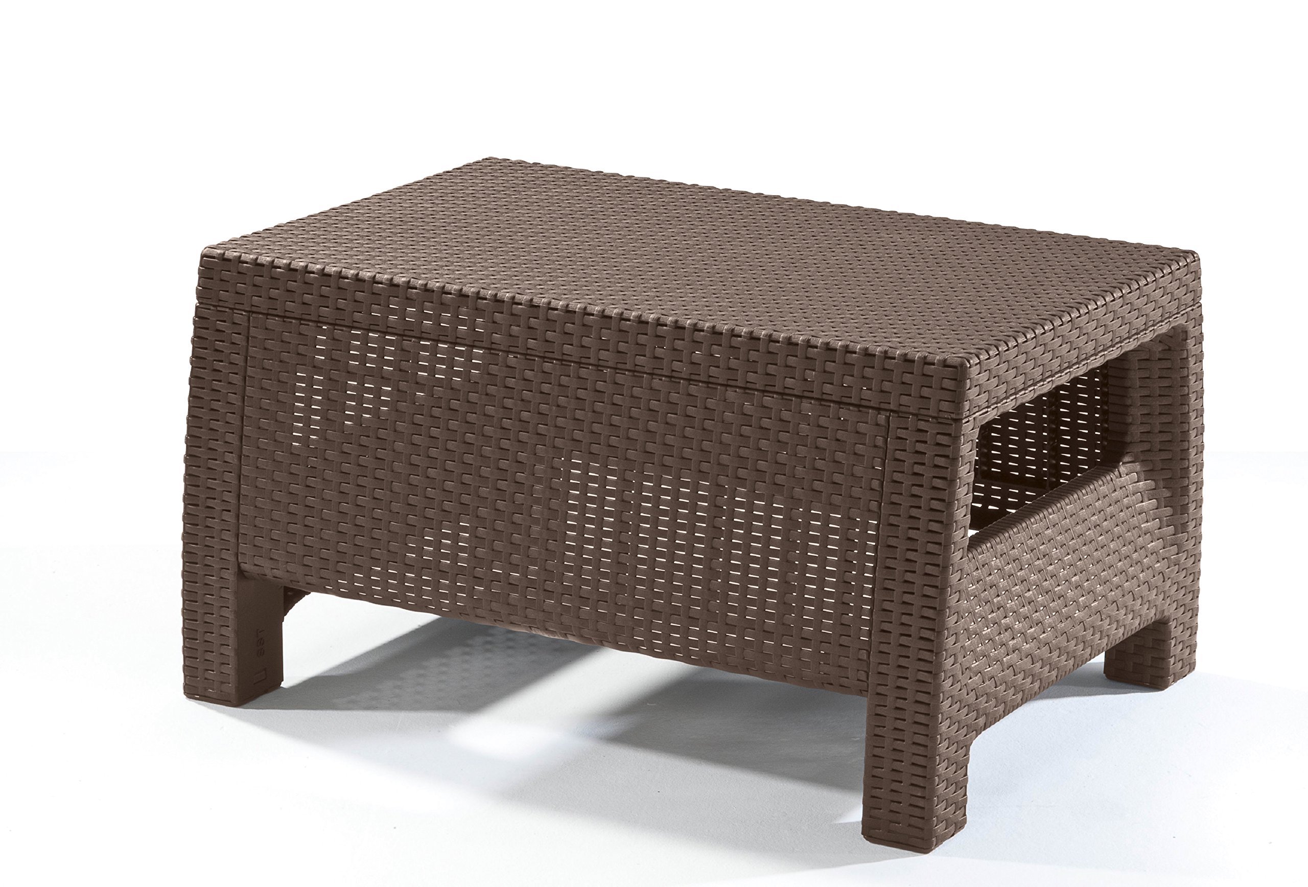 Keter Corfu All-Weather Outdoor Coffee Table - Modern Patio Garden Backyard Furniture in Brown | Perfect for Poolside, Deck, and Outdoor Living Spaces