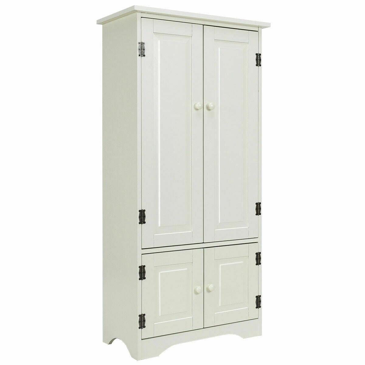 2-Door White Mikalo Storage Cabinet - Floor Cabinet for Garage, Kitchen, Wardrobe, Closet & Bathroom Organization | Durable Home & Office Storage Solution