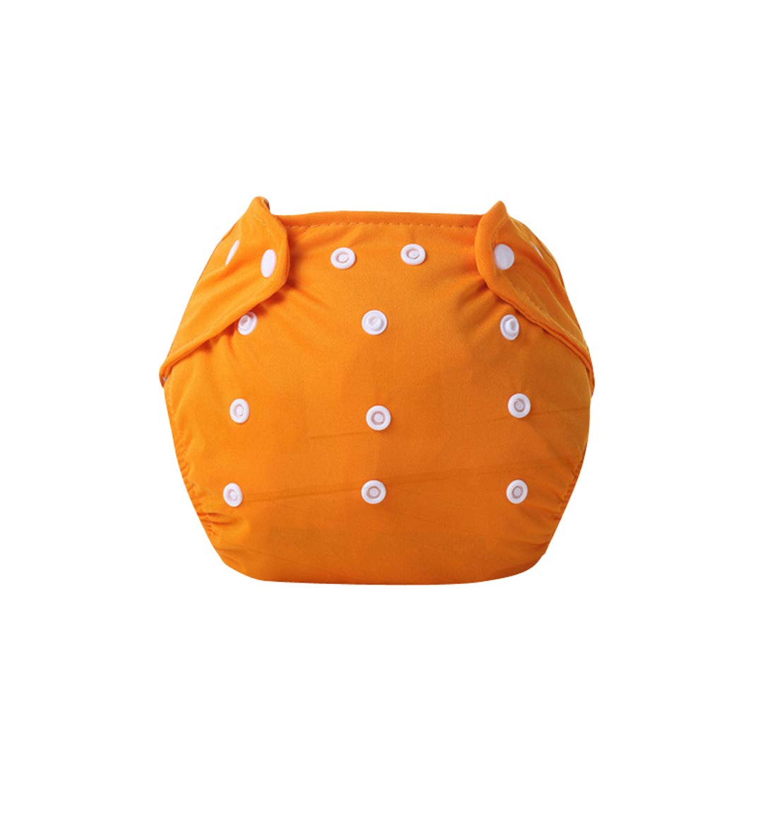 Nema Baby Reusable Cotton Cloth Diaper - Soft & Absorbent Washable Diapers with Snap Buttons - Orange Polka Dots Design - Eco-Friendly for Newborns & Toddlers - Perfect for Daycare, Travel & Home Use