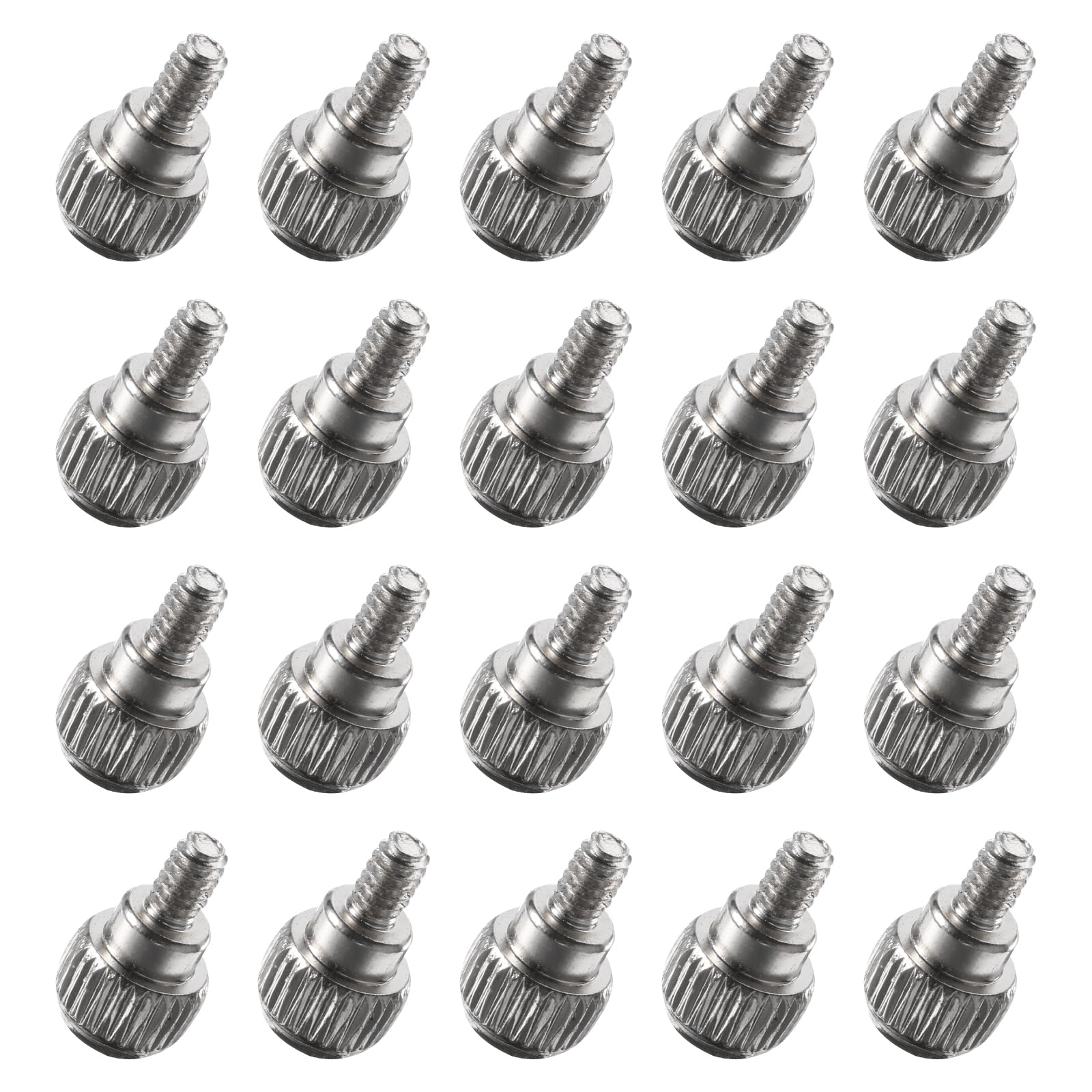 20pcs 6#-32 x 5 Thread Silver Computer Case Thumbscrews - Replacement Fasteners for Laptop SSD Hard Drive Repair | PC Building & Maintenance Accessories