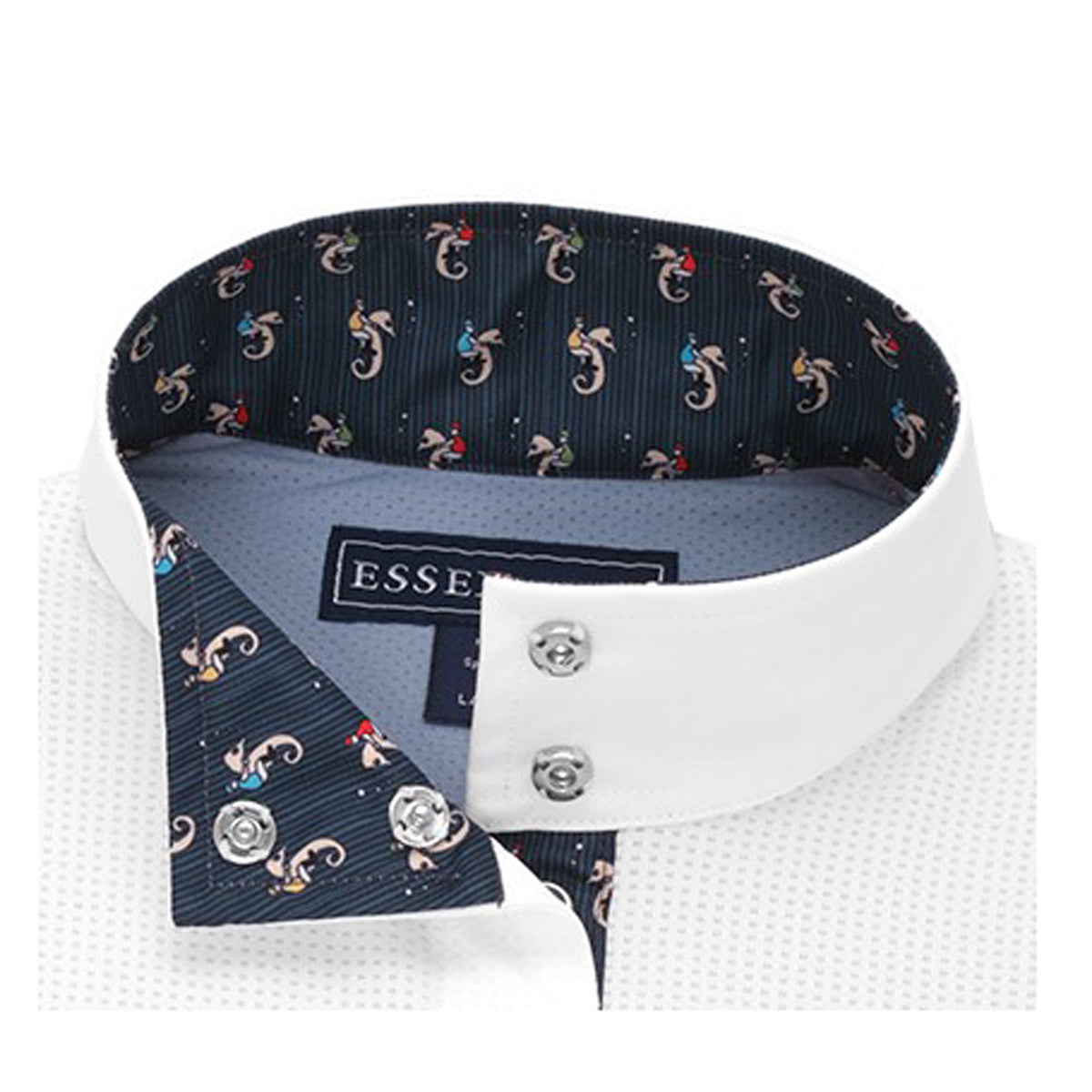 Essex Classics Girls Seahorsin’ Around Luna Performance Short Sleeve Show Shirt – Equestrian Riding & Horse Show Competition Top