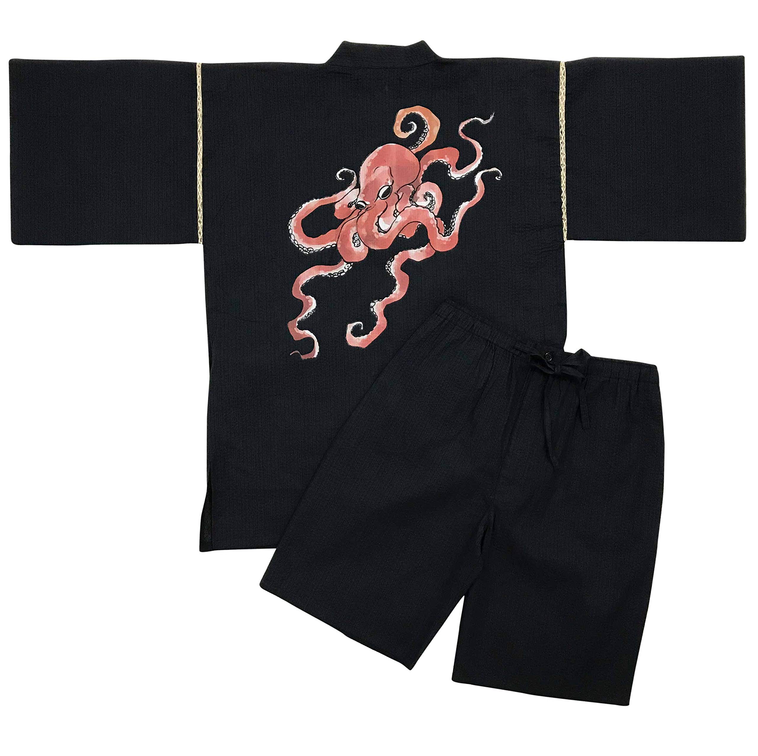 Original Japanese Men's 100% Cotton Jimbei - Traditional Summer Yukata with Unique Printing | Perfect for Festivals, Beach Wear & Loungewear