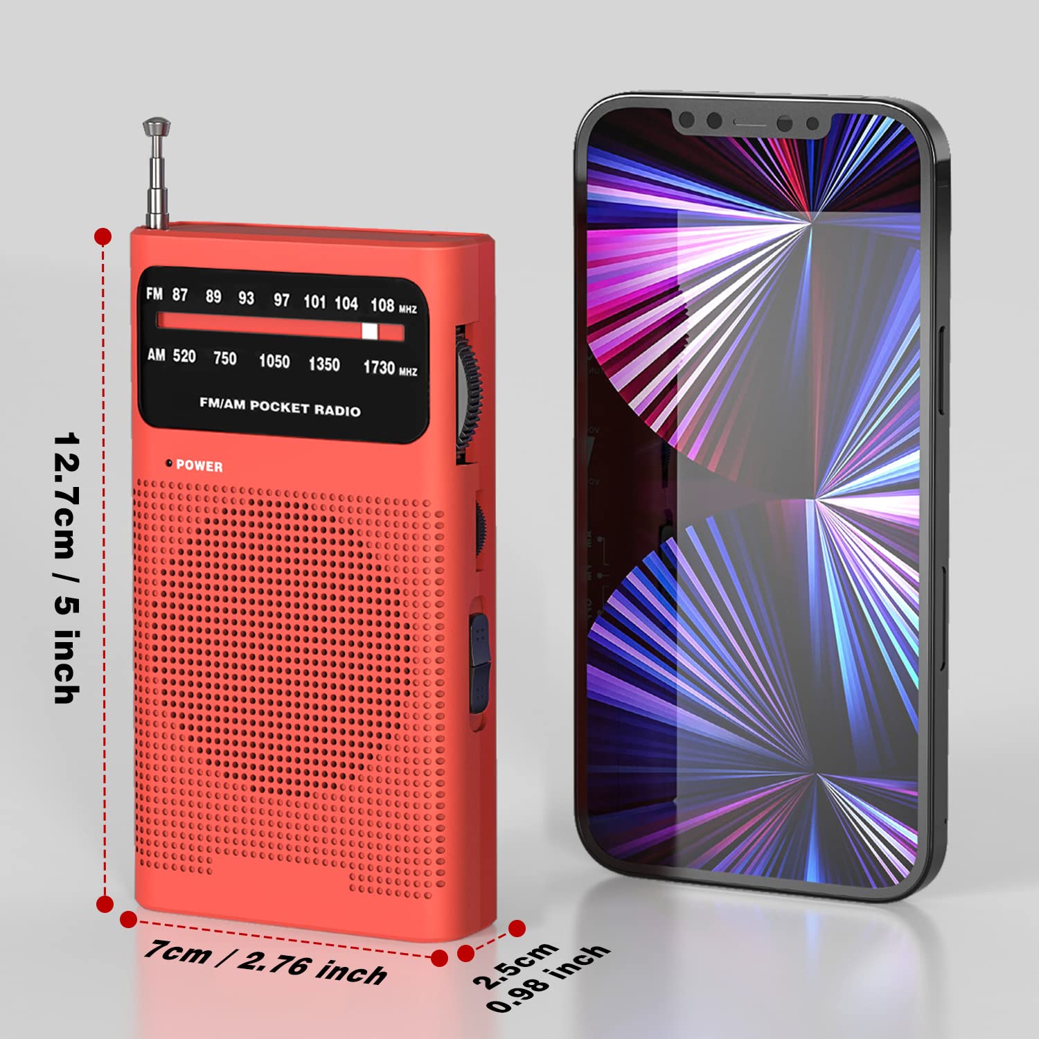 Goodes Portable AM FM Radio with Loud Speaker & Headphone Jack | 2AA Battery Operated Long Range Transistor Radio | Perfect for Home, Outdoor, Camping & Emergency Preparedness