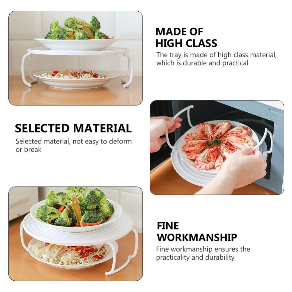 2-Piece Microwave Steaming Rack Set - BPA-Free Plastic Steamer Plate Cover with Food Tray for Oven & Pressure Cooker | Kitchen Accessories for Healthy Cooking & Meal Prep