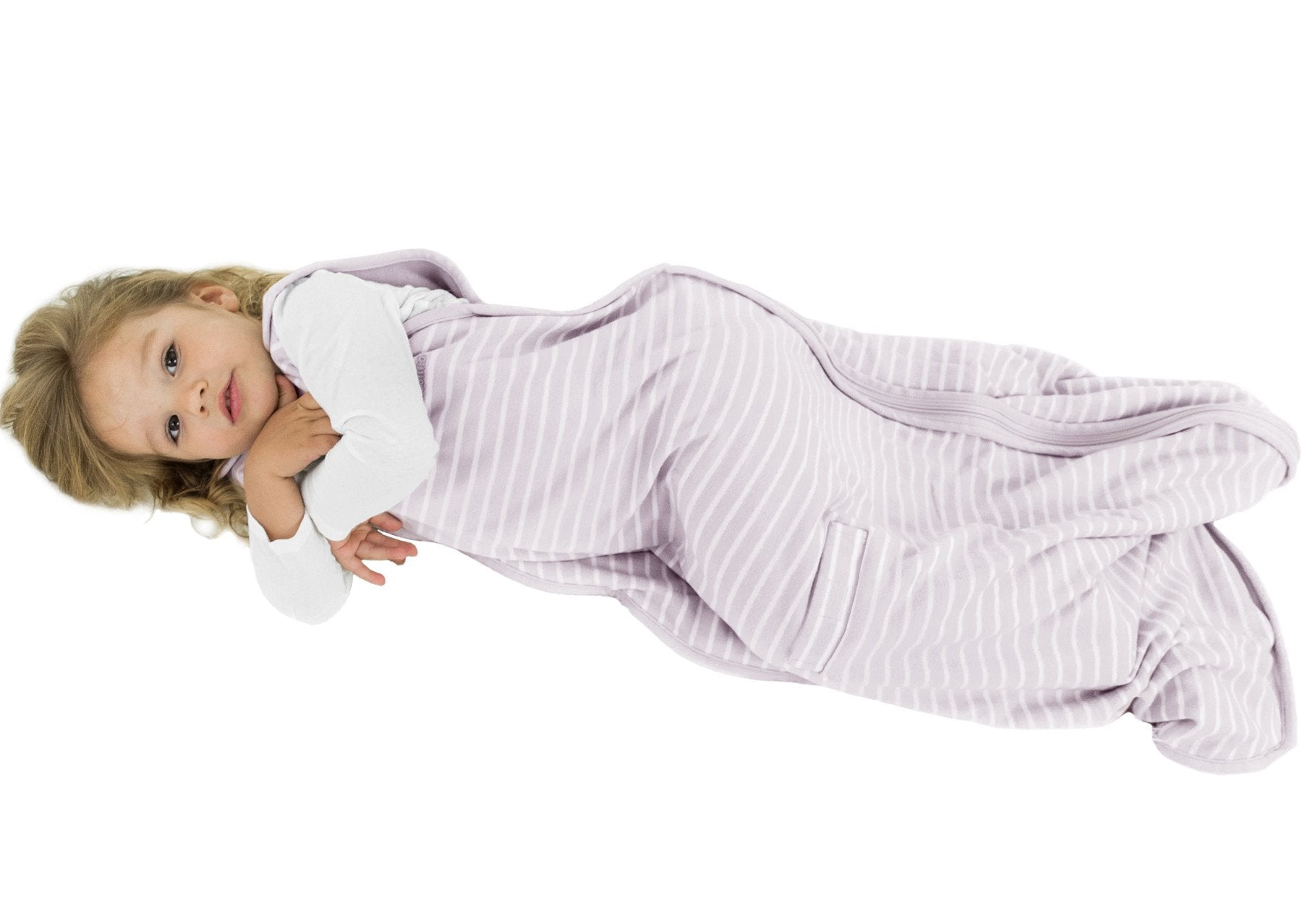 4 Season Ultimate Toddler Sleep Bag - Merino Wool & Organic Cotton for Babies 2-4 Years - Soft & Breathable Lilac Sleeping Sack for Nursery, Daycare & Travel