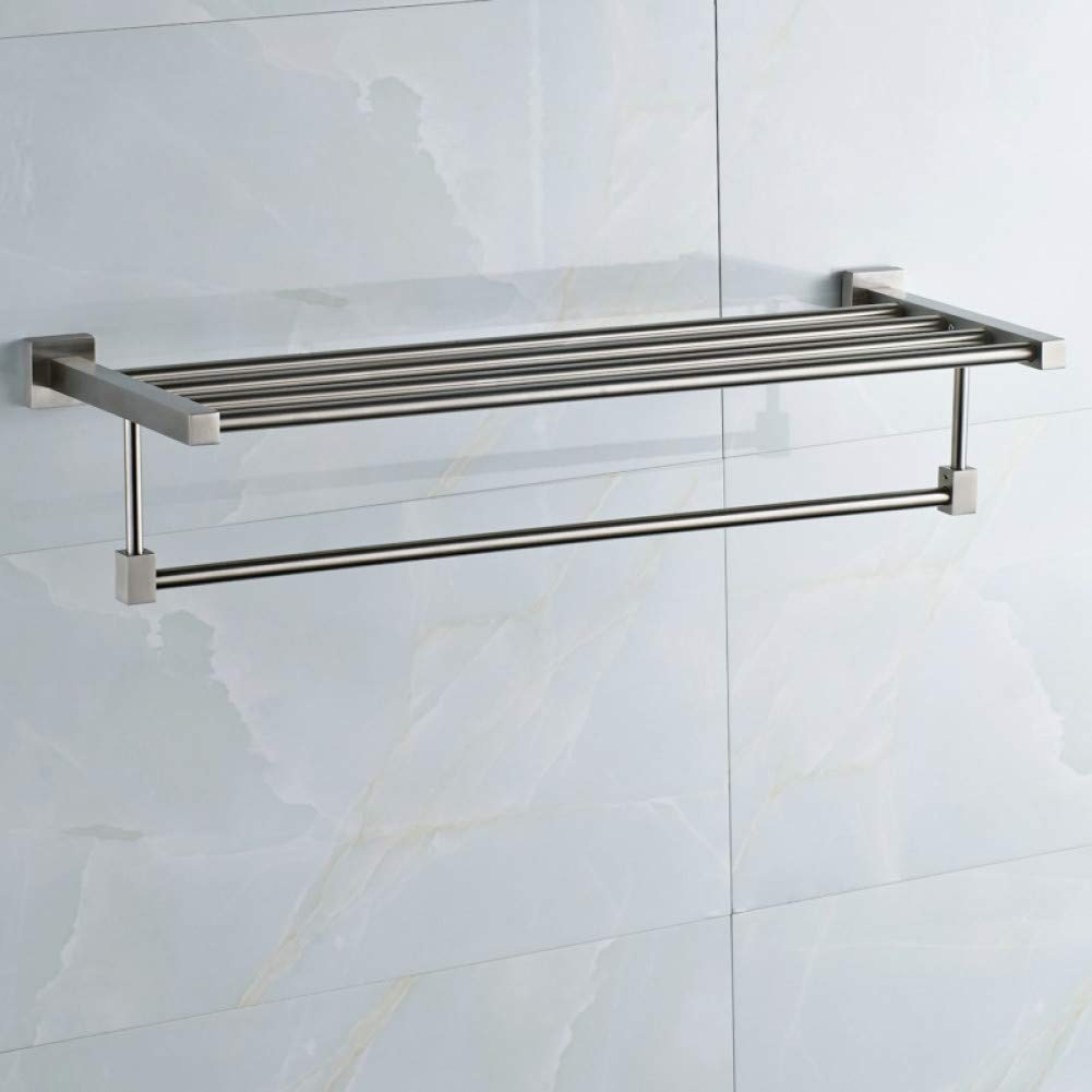 Stainless Steel Wall Mounted Foldable Bathroom Shelf & Towel Rack - 304 Grade Rustproof Organizer for Towels, Robes & Bath Accessories | Space-Saving Solution for Small Bathrooms & Spa-Like Showers