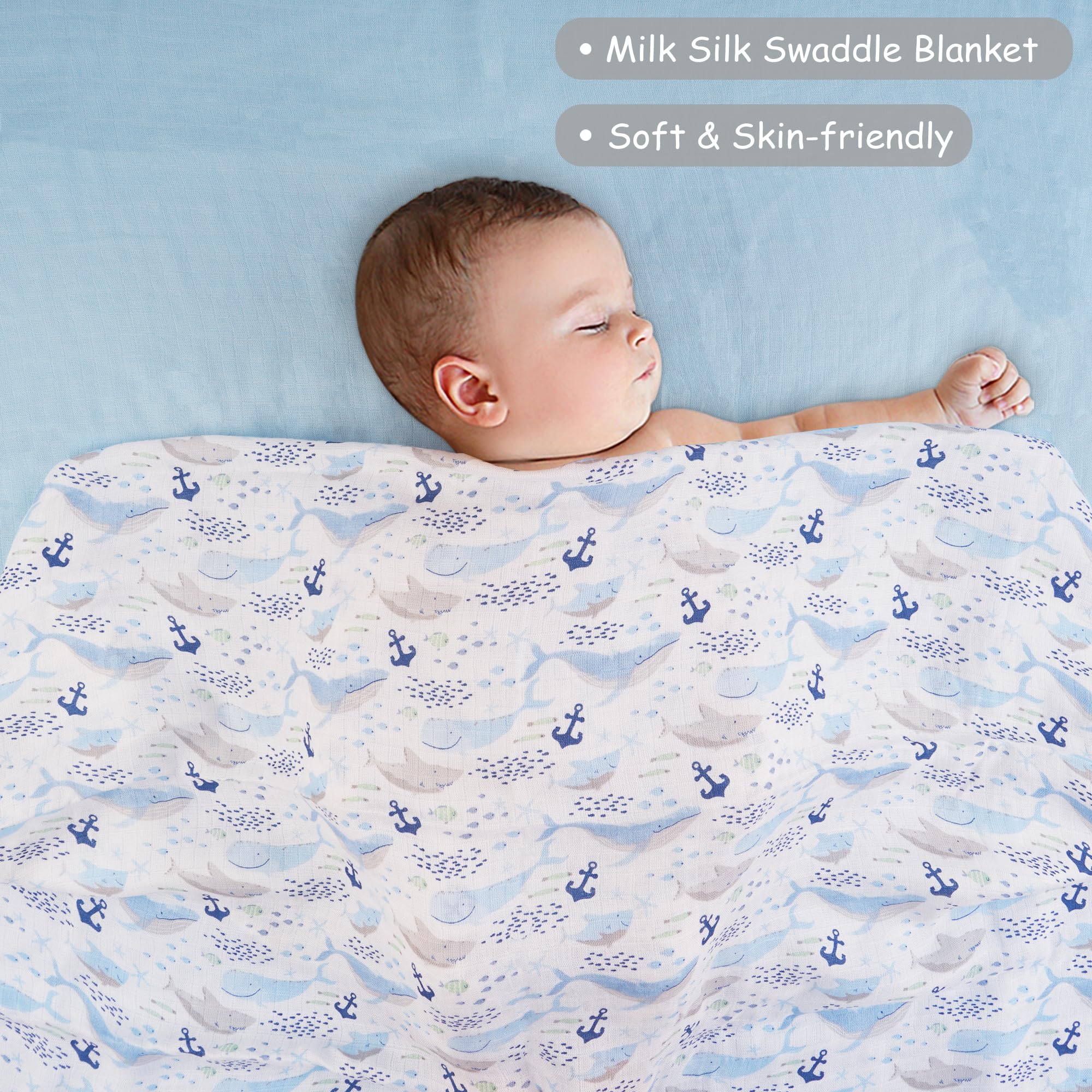 2 Pack Soft Muslin Swaddle Blankets for Newborn Babies - 36