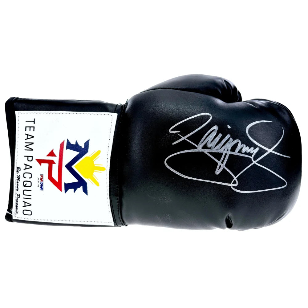 Authentic Manny Pacquiao Autographed Black Boxing Glove with PSA/DNA COA - Signed Memorabilia for Boxing Fans & Collectors | Perfect for Display, Gifts, and Sports Memorabilia Collections