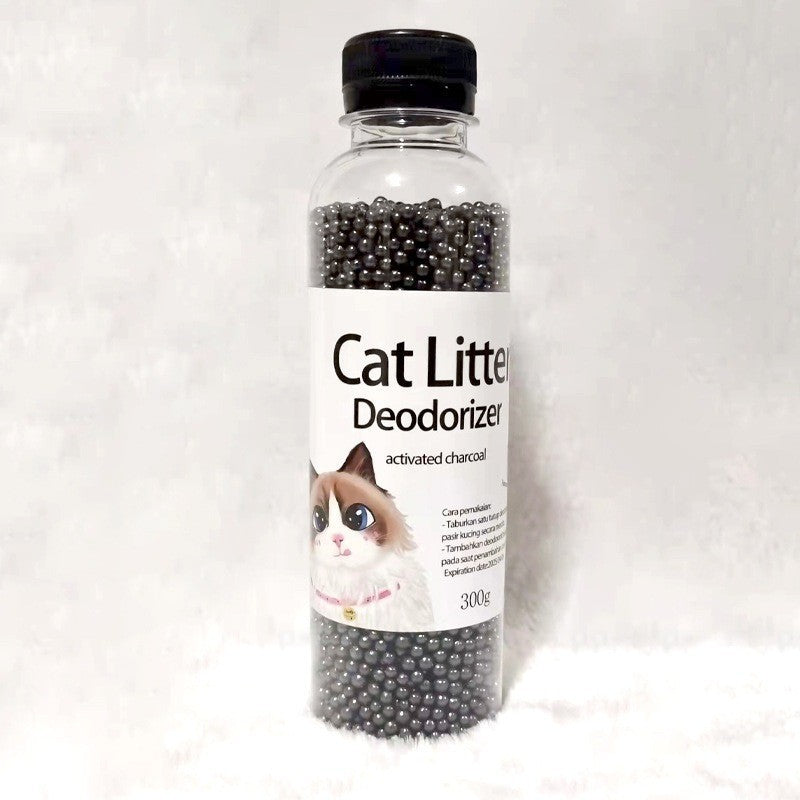 Premium Cat Litter Deodorizer Beads 250g/300g - Activated Charcoal with Coffee, Jasmine, Apple & Lavender Scents | Eliminates Odors | Long-Lasting Freshness for Litter Boxes & Pet Areas