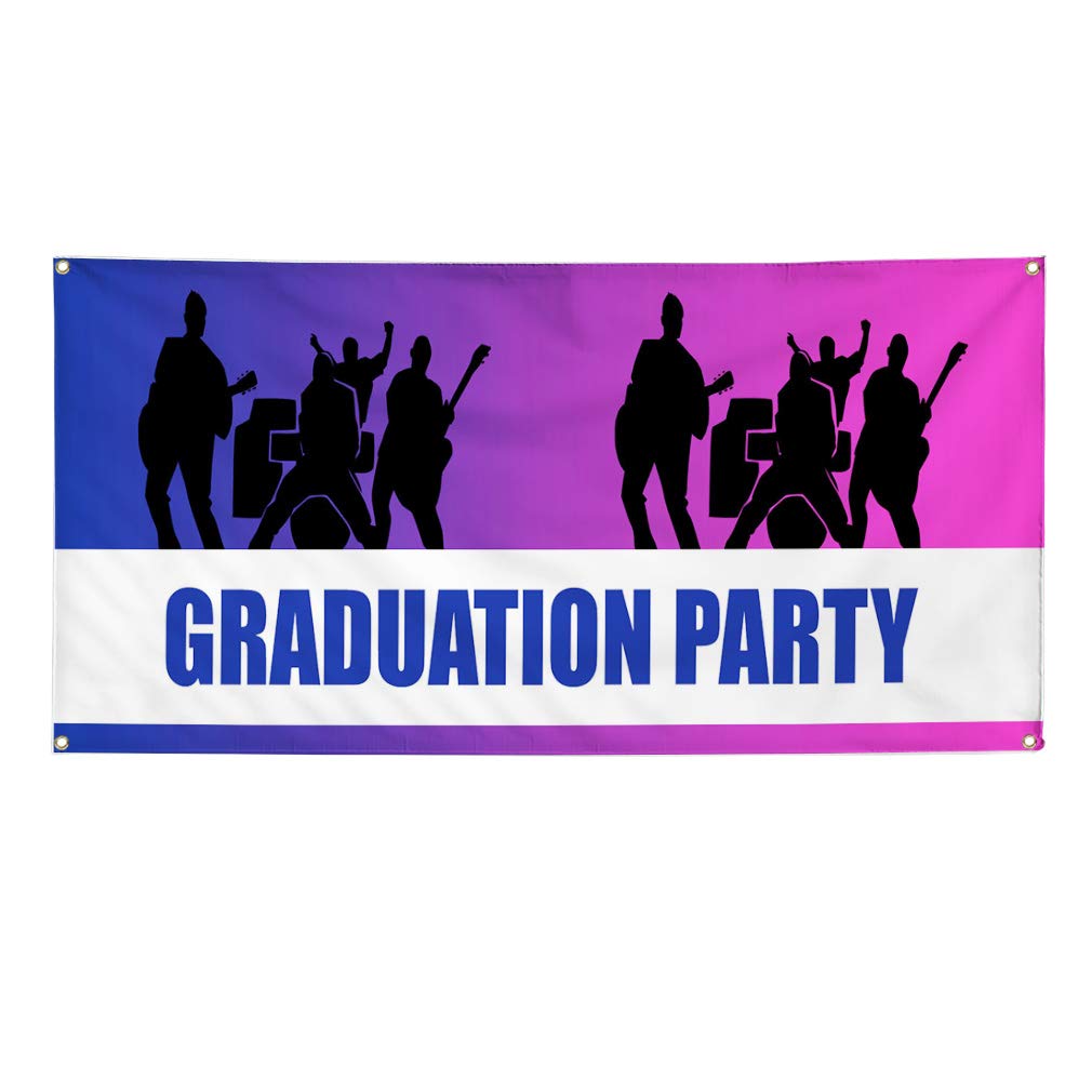 Custom Vinyl Banner 48x96 Inches - Weatherproof Outdoor Welcome Sign for Graduation Party, Holidays & Events - Heavy Duty with 8 Grommets (Blue) - Perfect for Yard Decorations, Business Promotions & Special Occasions