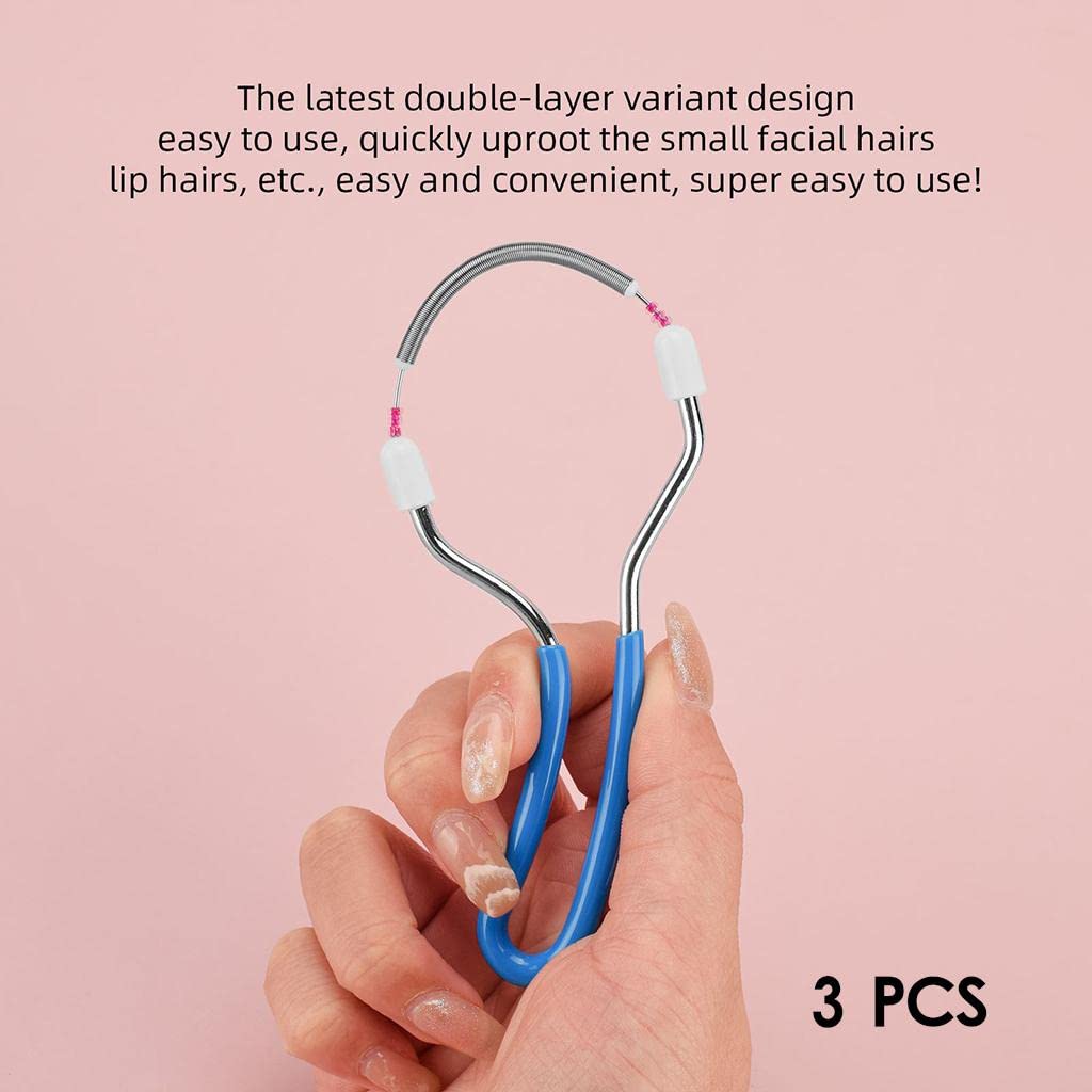 Gralara Facial Hair Remover for Women - 3-Piece Set with Spring Tool for Upper Lip, Chin & Cheek | Portable Manual Hair Removal Kit for Smooth Skin | Perfect for Travel, Home Use & Quick Touch-Ups