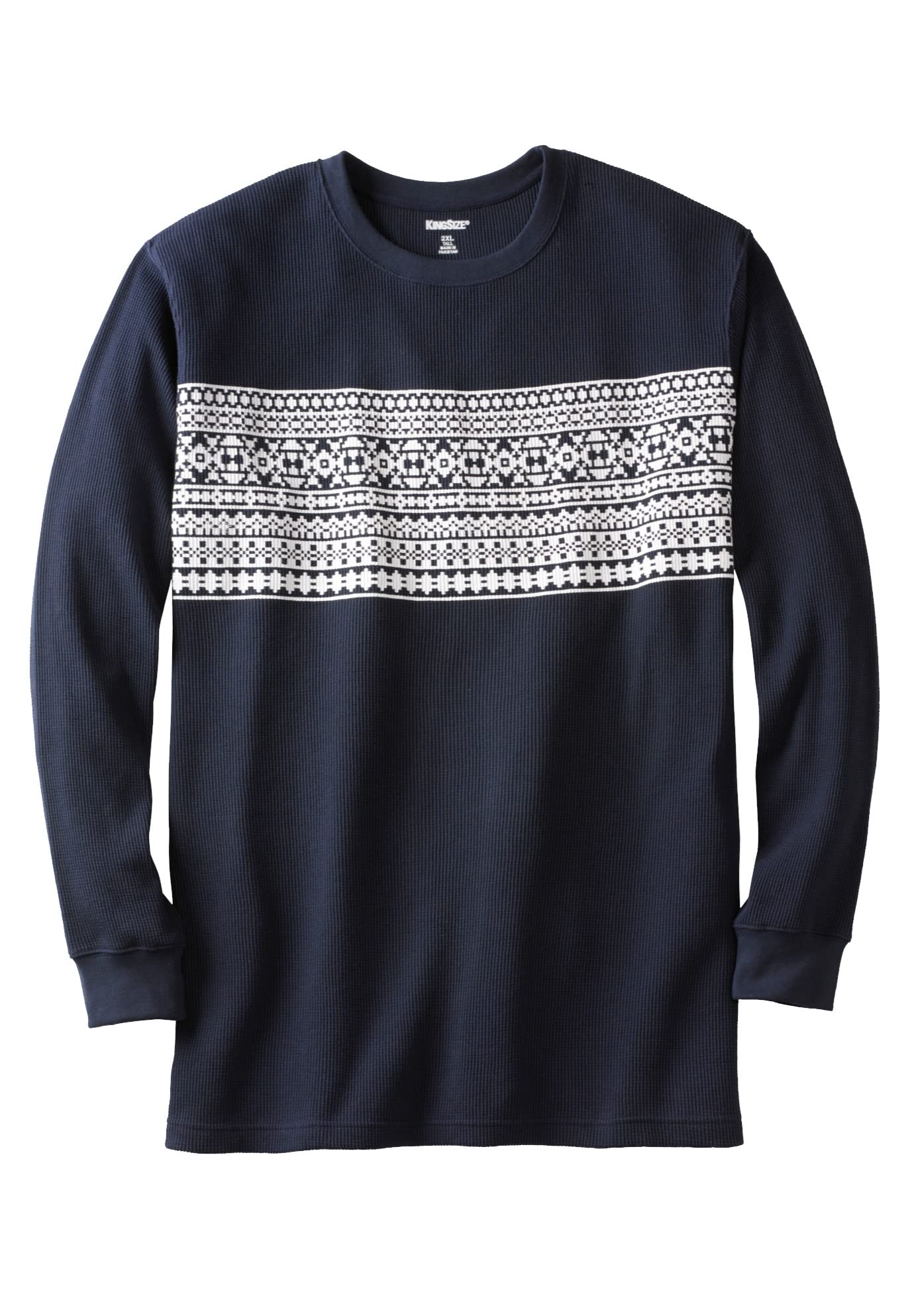 KingSize Men's Big & Tall Waffle-Knit Thermal Crewneck T-Shirt - Warm Long Underwear Top for Cold Weather - Ideal for Winter Layering, Outdoor Activities & Workwear