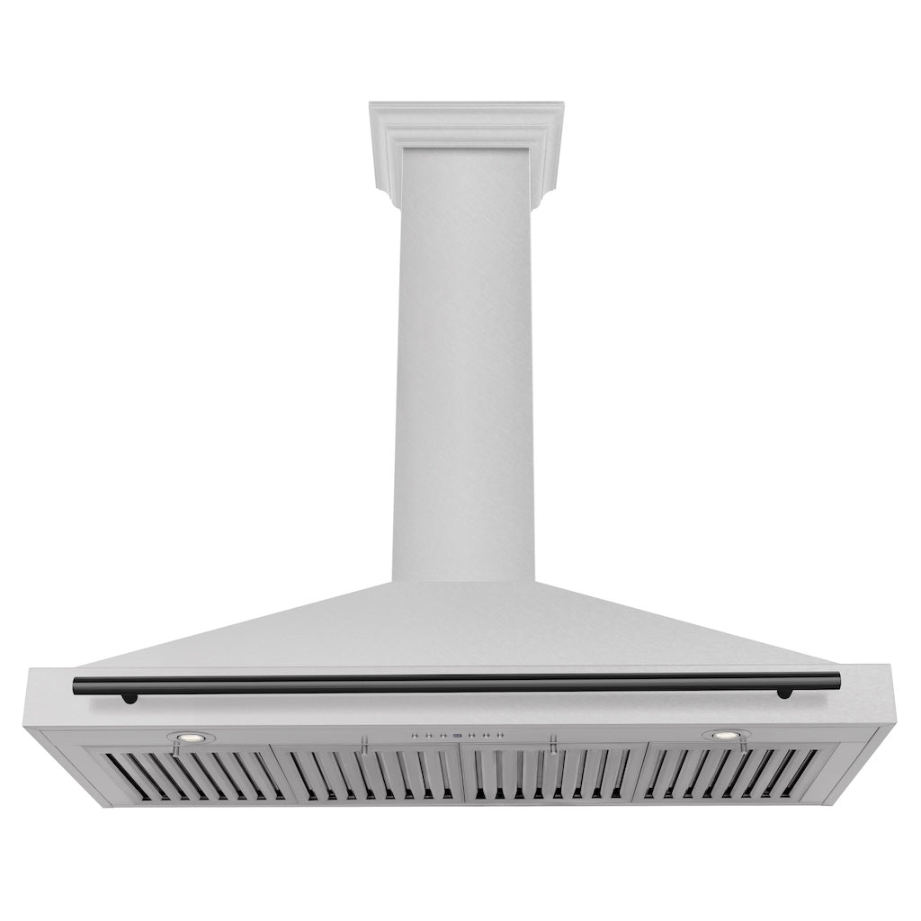 ZLINE KB4SNZ 30 MB 30-Inch Convertible Wall Mount Range Hood - Satin Stainless Steel with Matte Black Handle | Autograph Edition | Perfect for Modern Kitchens & Open-Concept Homes